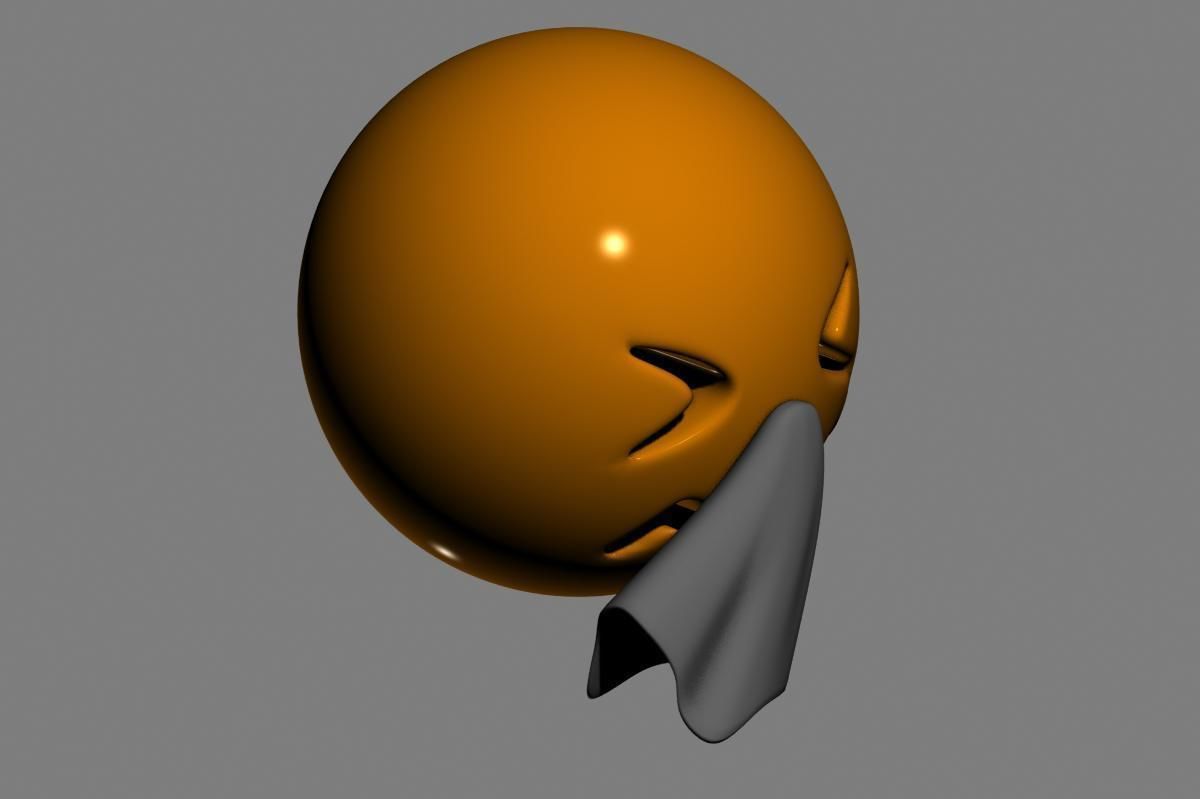Emoji Sneezing Face 3D model_16