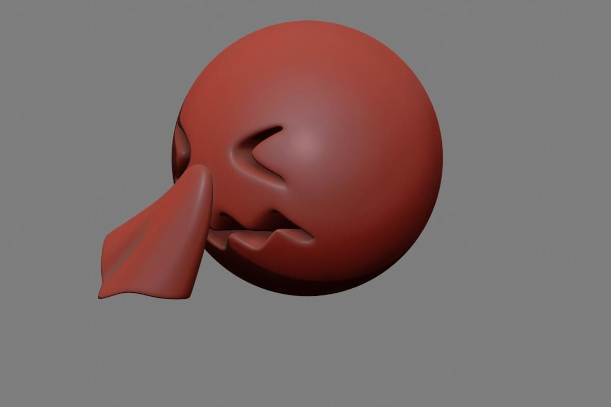 Emoji Sneezing Face 3D model_26