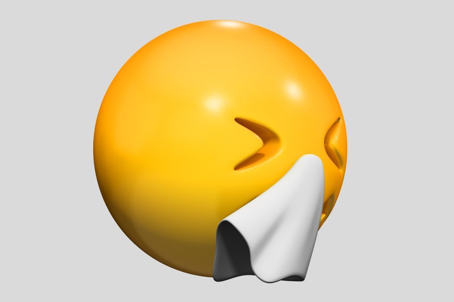Emoji Sneezing Face 3D model_1