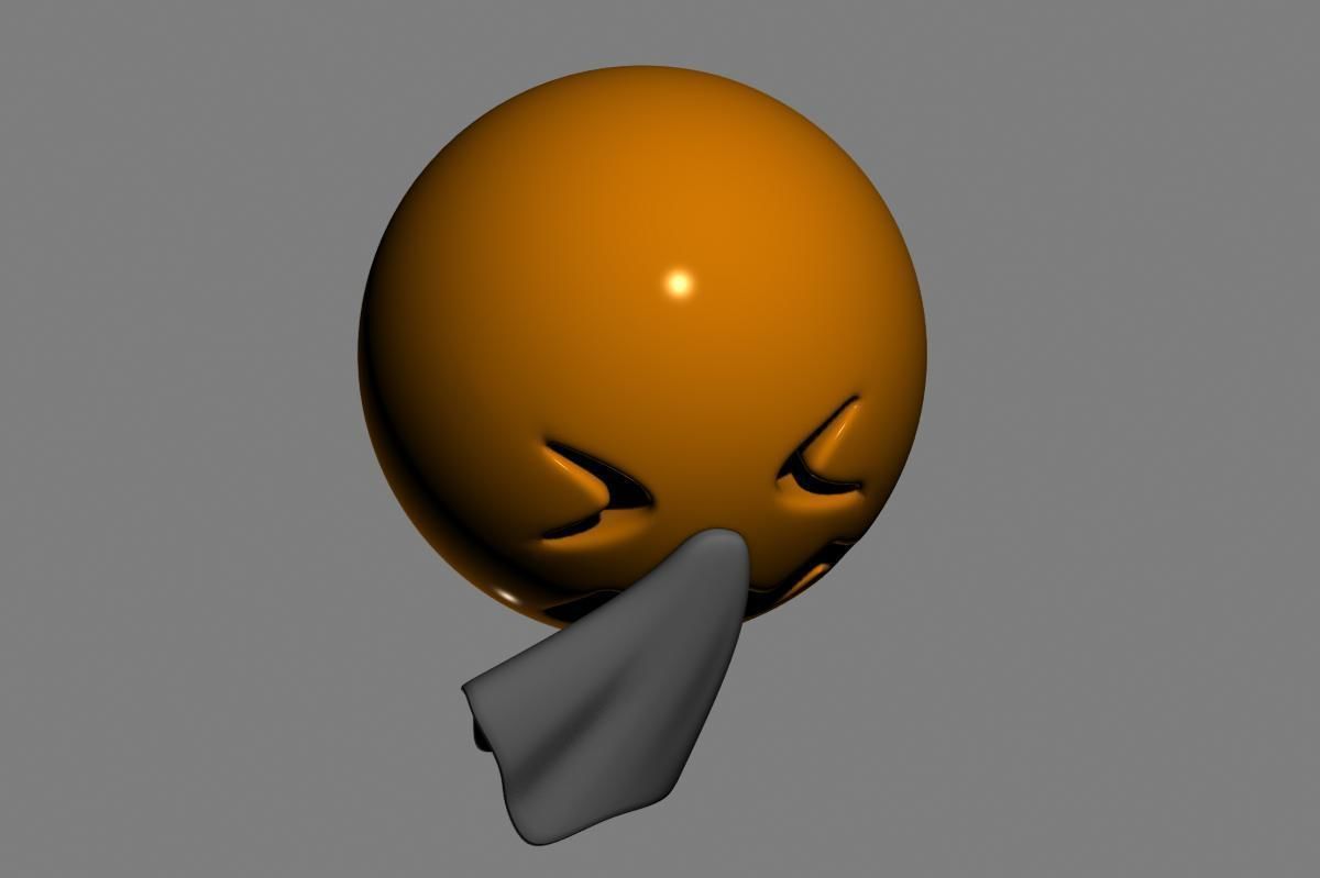 Emoji Sneezing Face 3D model_18