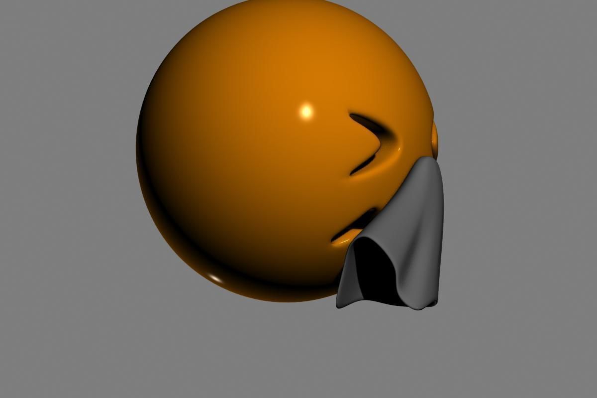 Emoji Sneezing Face 3D model_15