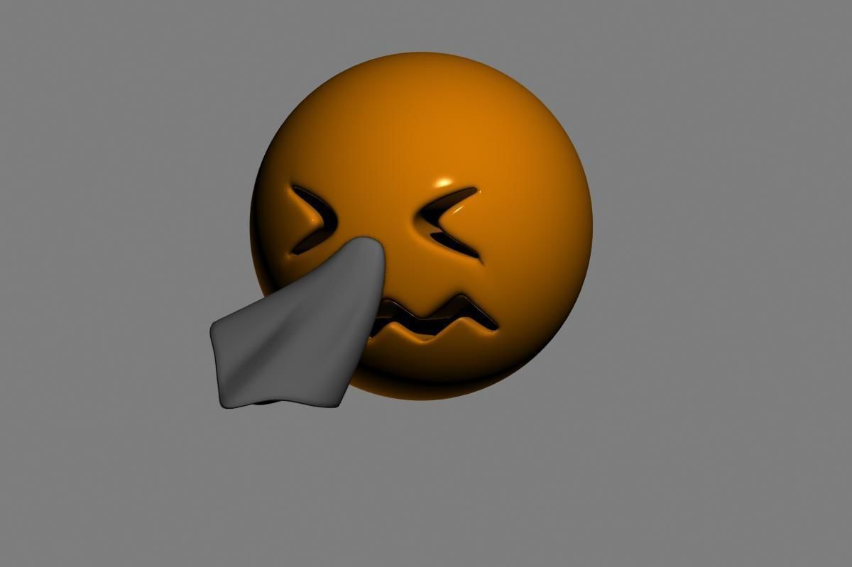 Emoji Sneezing Face 3D model_3