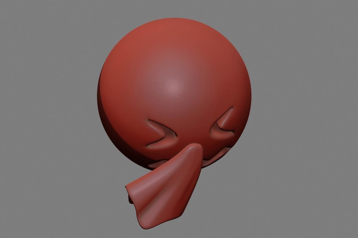 Emoji Sneezing Face 3D model_39