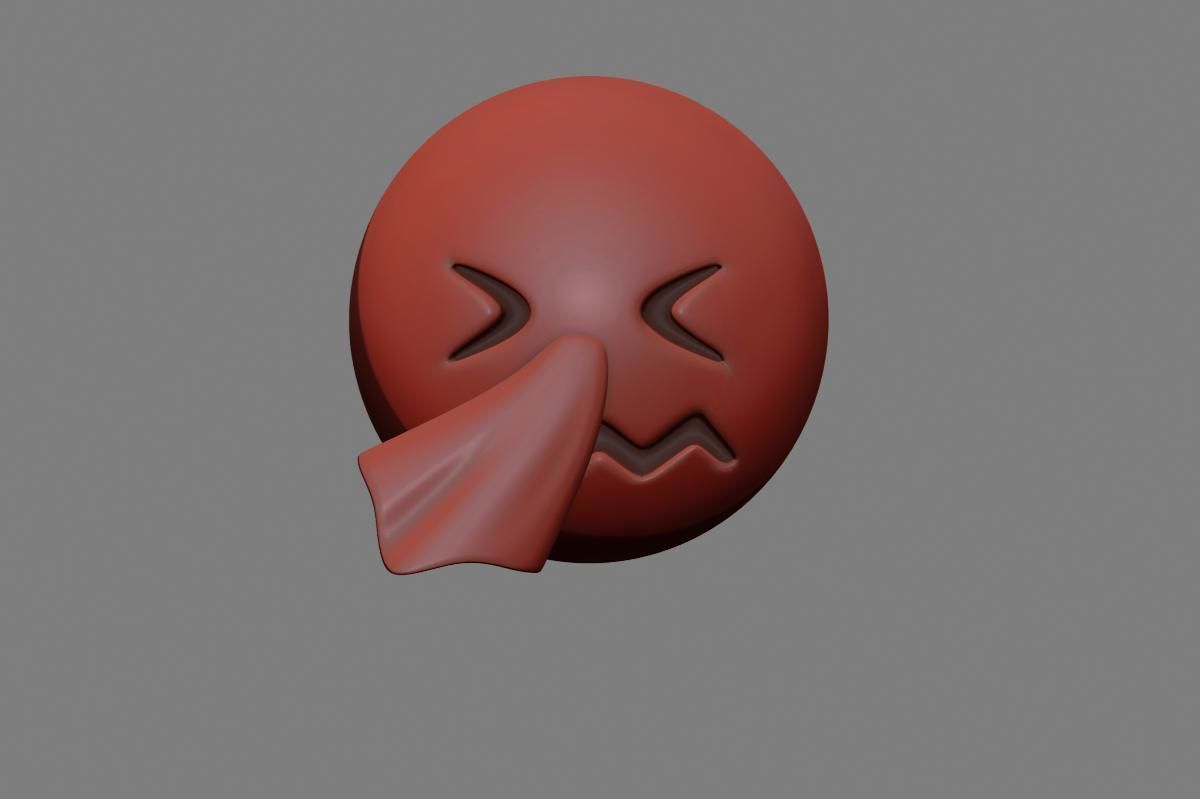 Emoji Sneezing Face 3D model_23