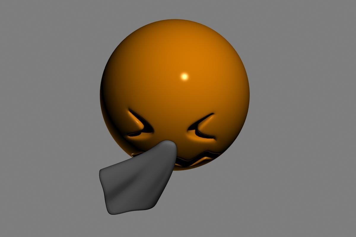 Emoji Sneezing Face 3D model_19