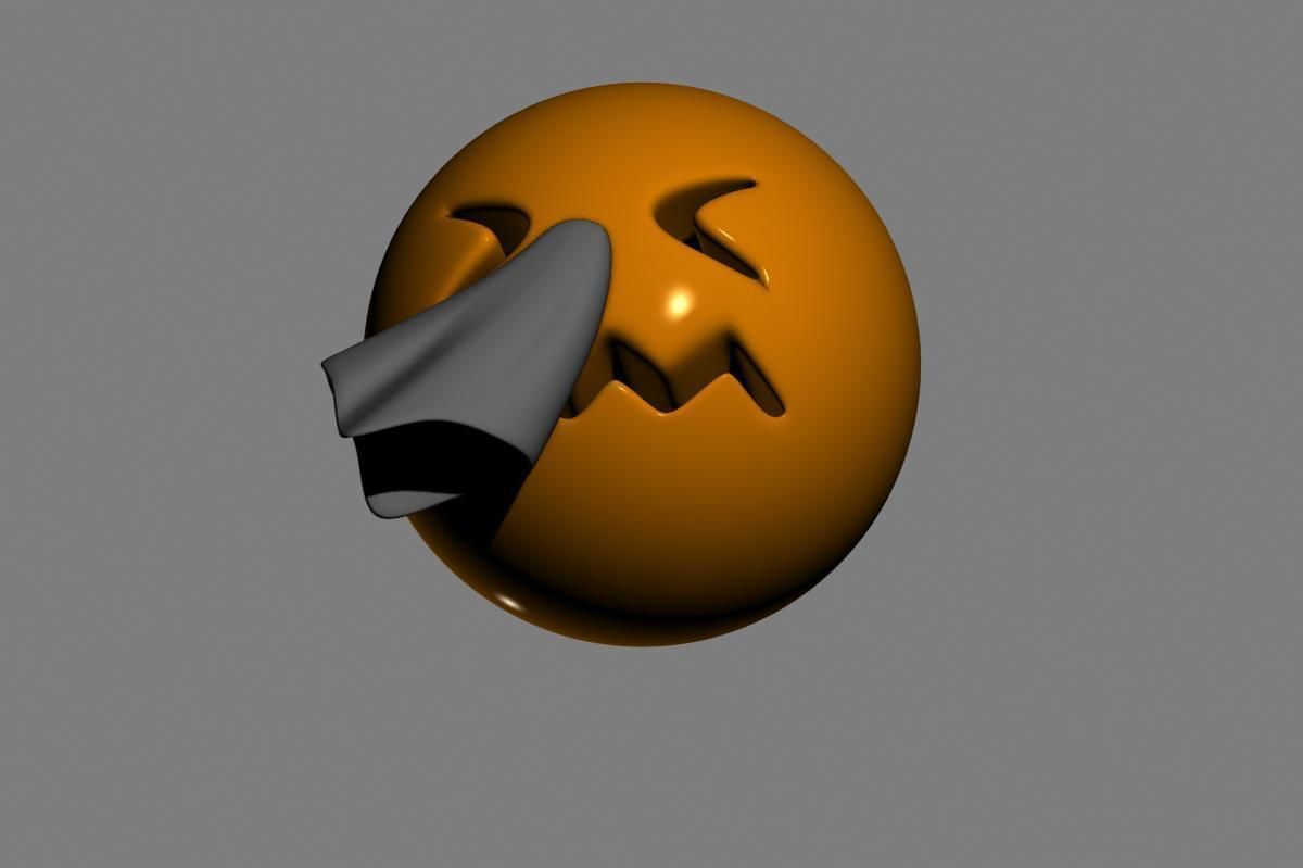 Emoji Sneezing Face 3D model_10