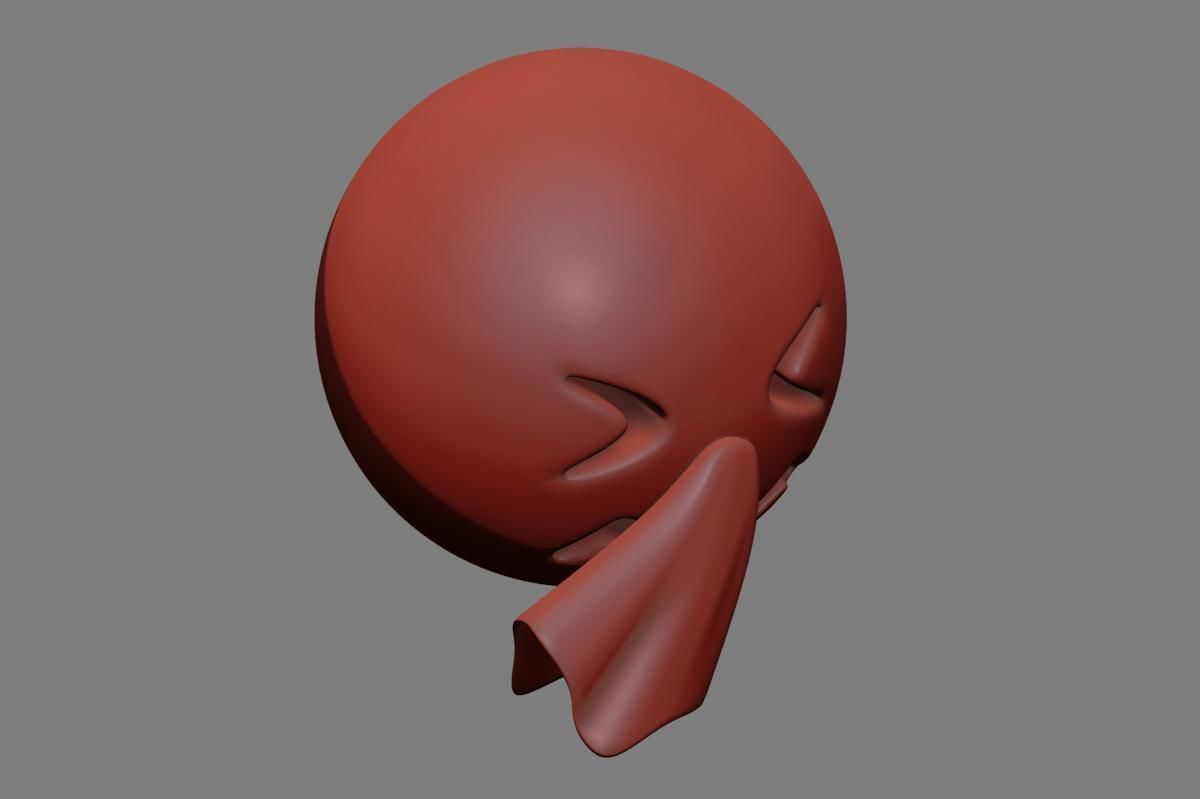 Emoji Sneezing Face 3D model_38