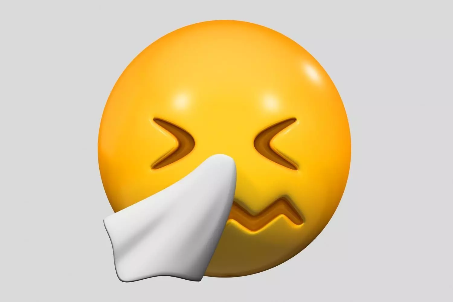 Emoji Sneezing Face 3D model_0