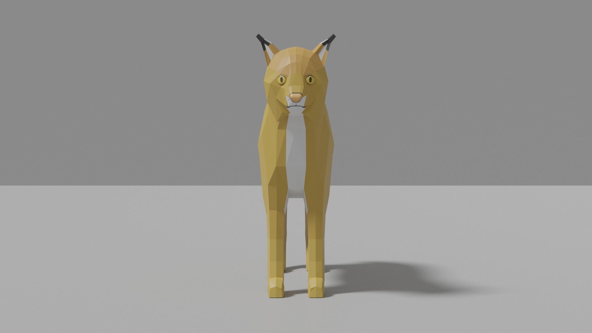 Cartoon Lynx Family Low-poly 3D model_5