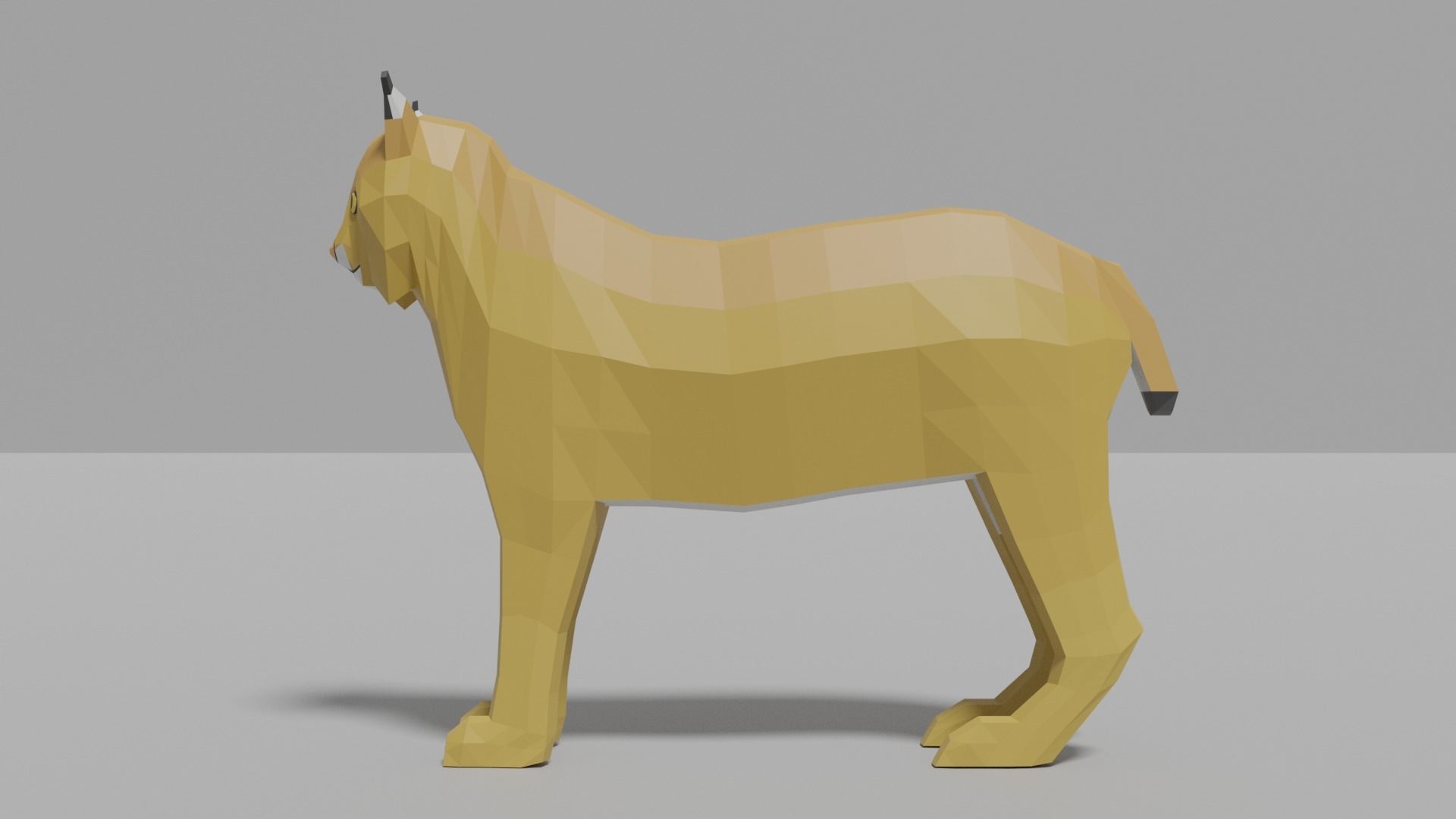 Cartoon Lynx Family Low-poly 3D model_3