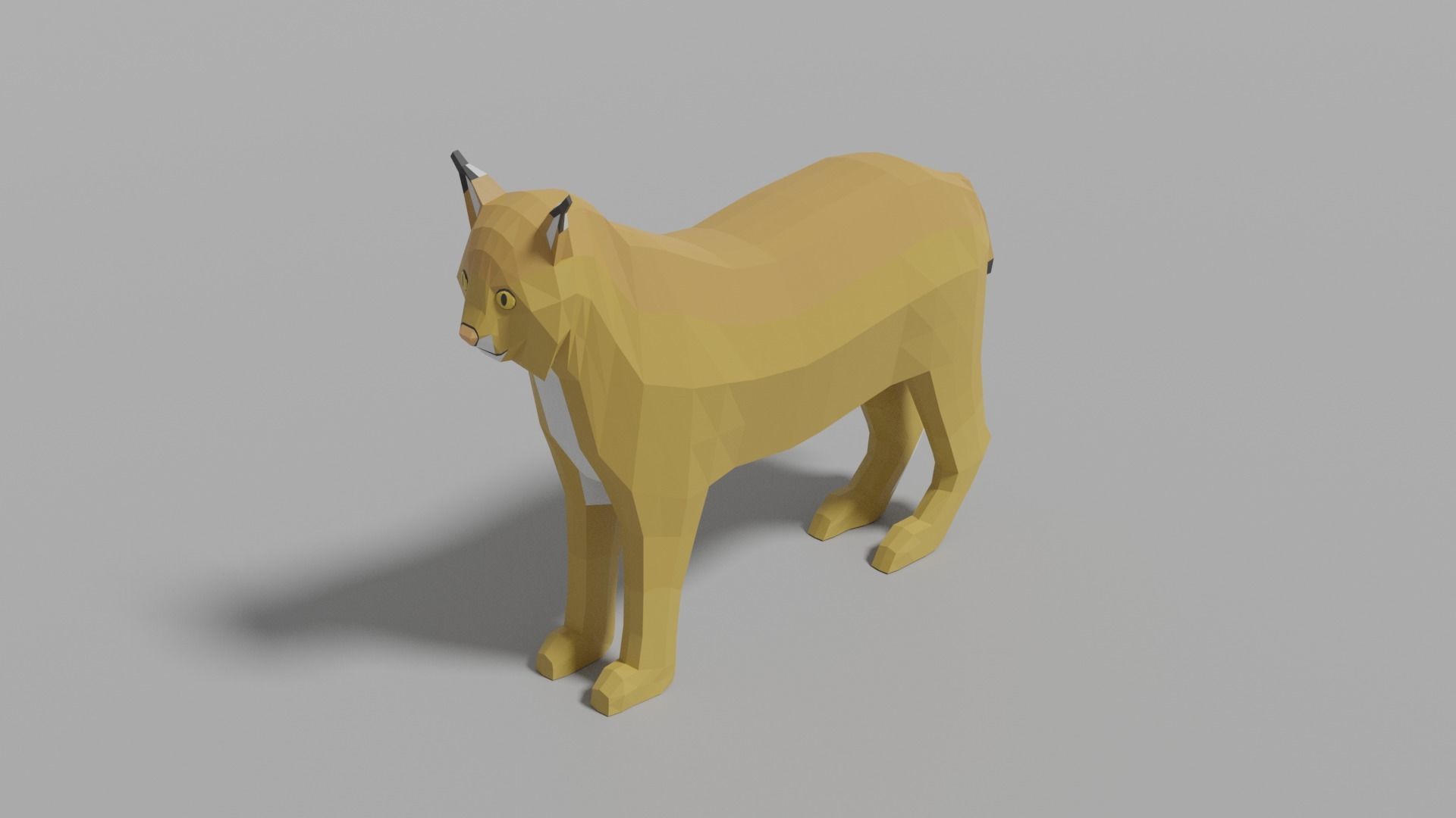 Cartoon Lynx Family Low-poly 3D model_1