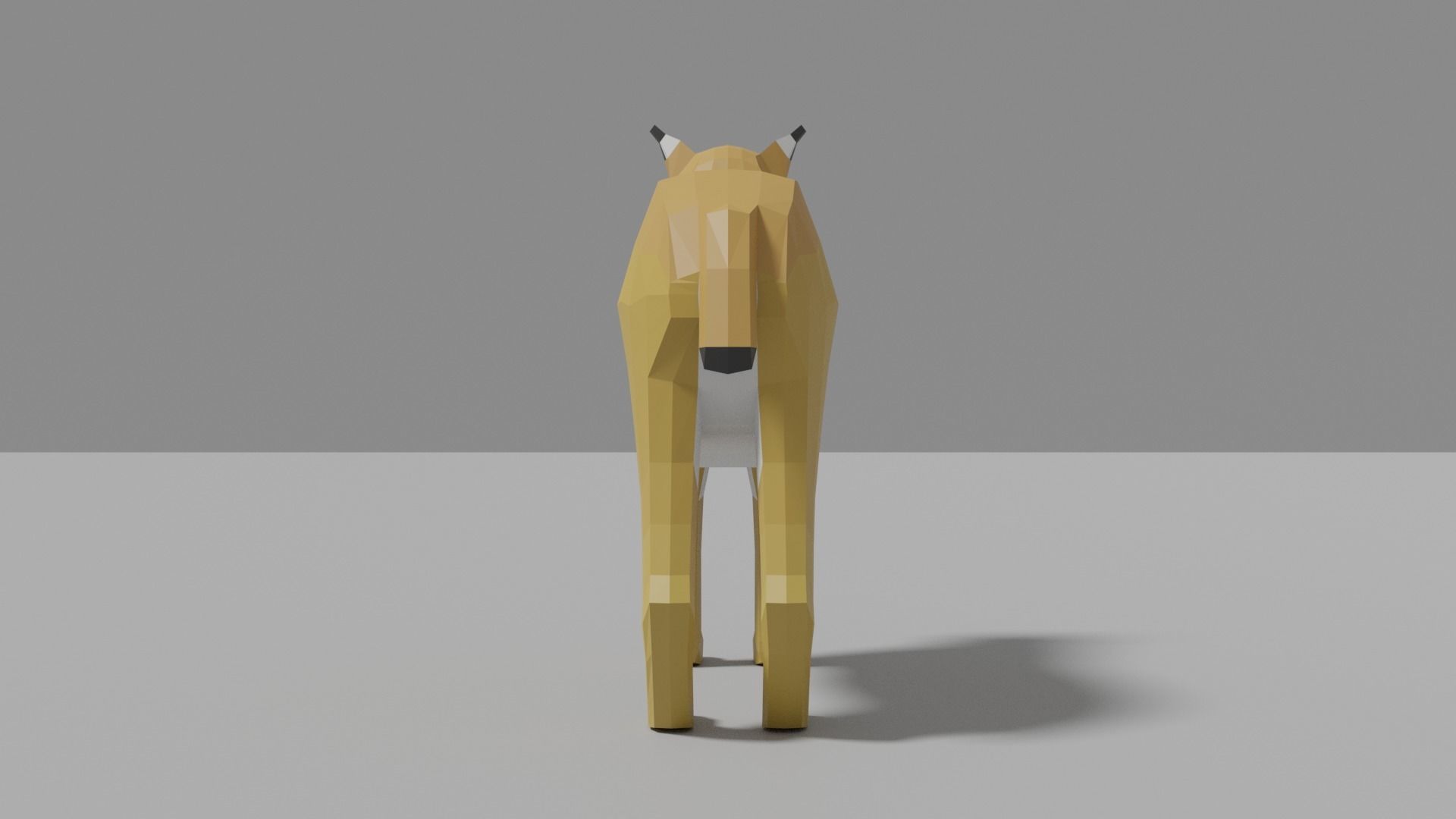 Cartoon Lynx Family Low-poly 3D model_6