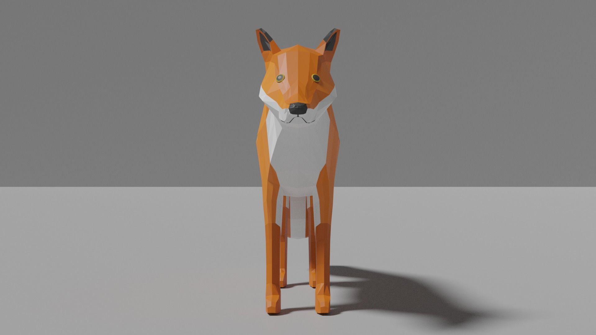 Cartoon Fox Family  Low-poly 3D model_5