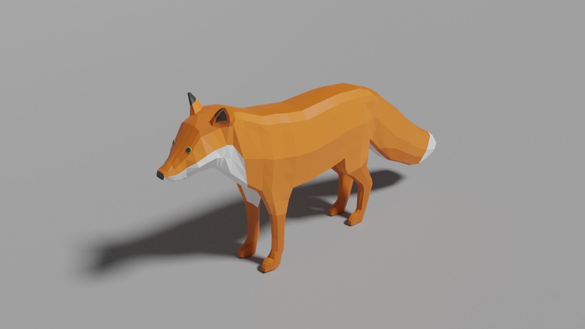 Cartoon Fox Family  Low-poly 3D model_1