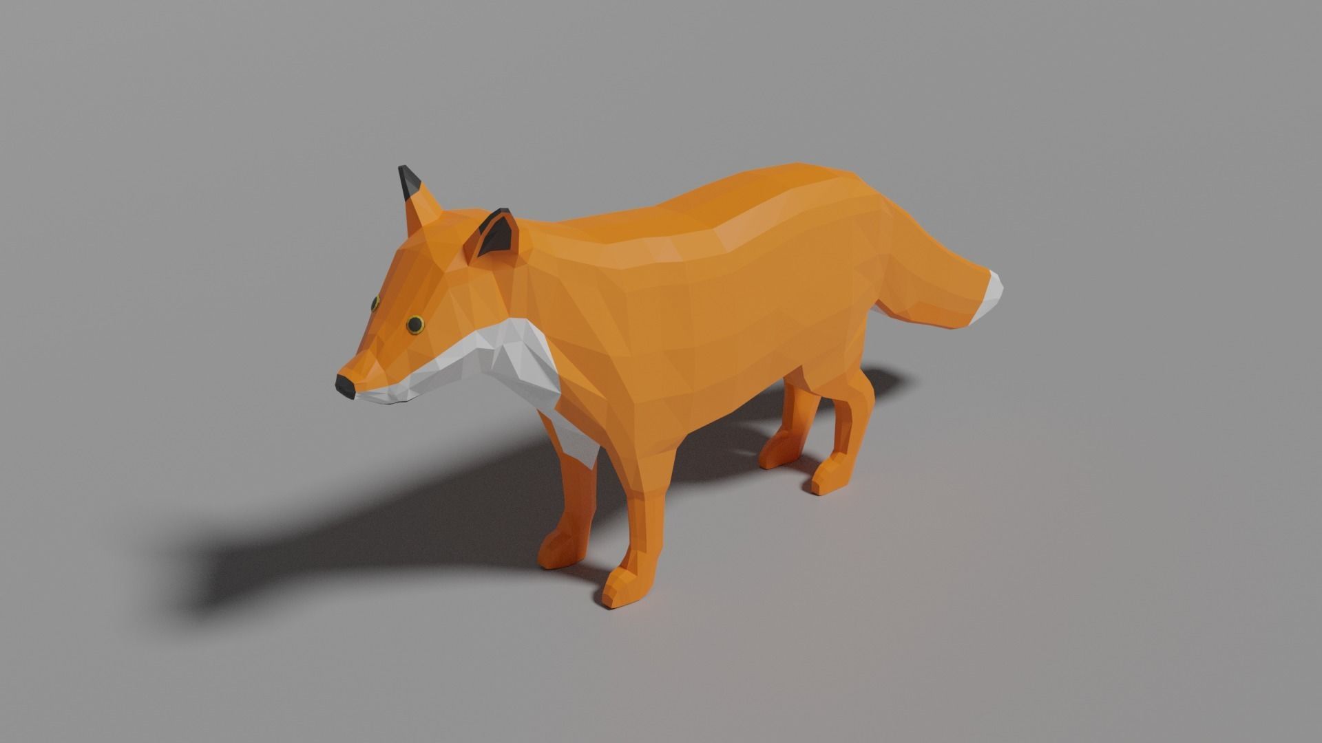 Cartoon Fox Family  Low-poly 3D model_13