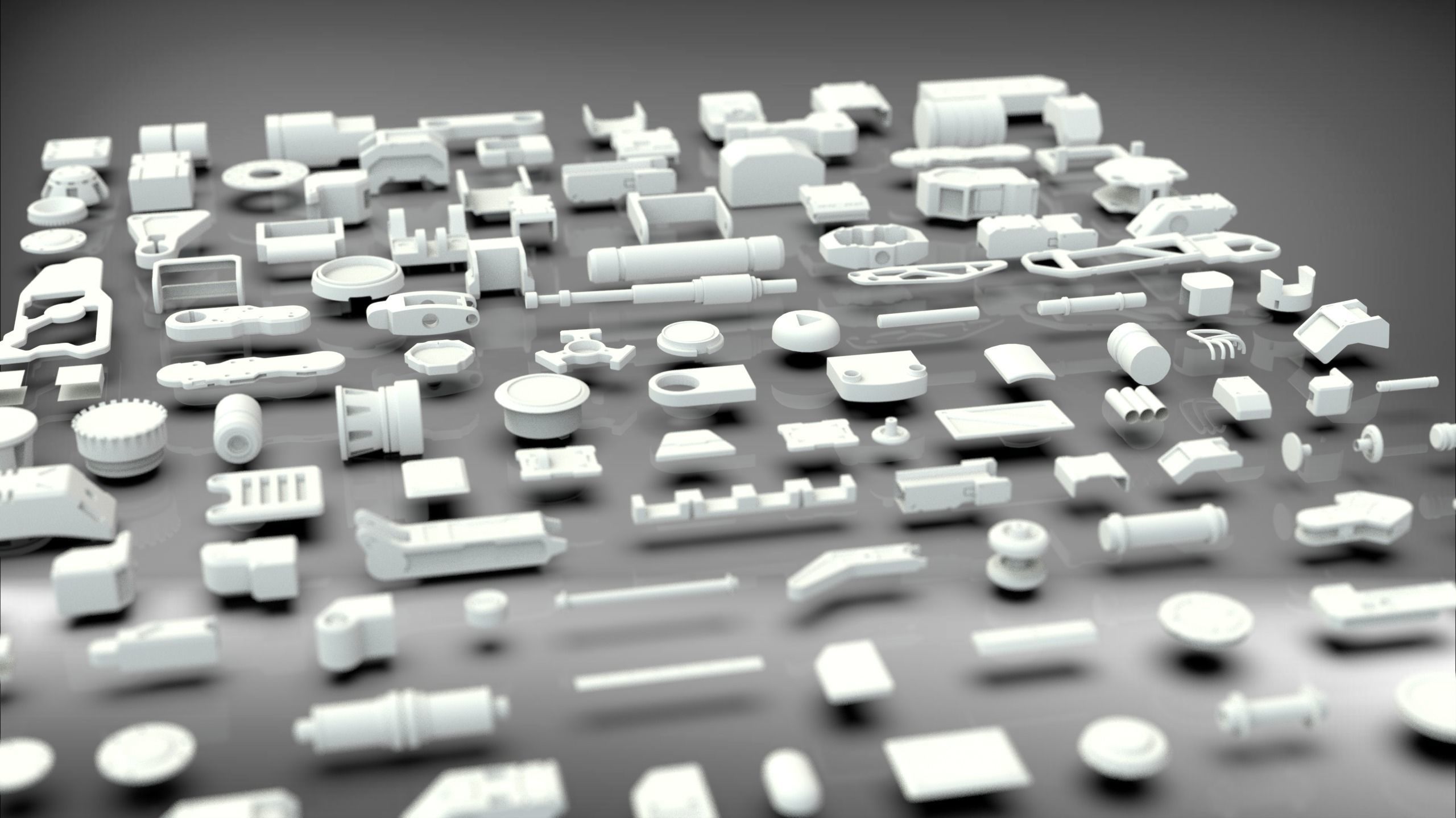 Kitbash-4 set of plastic parts 3D model_2