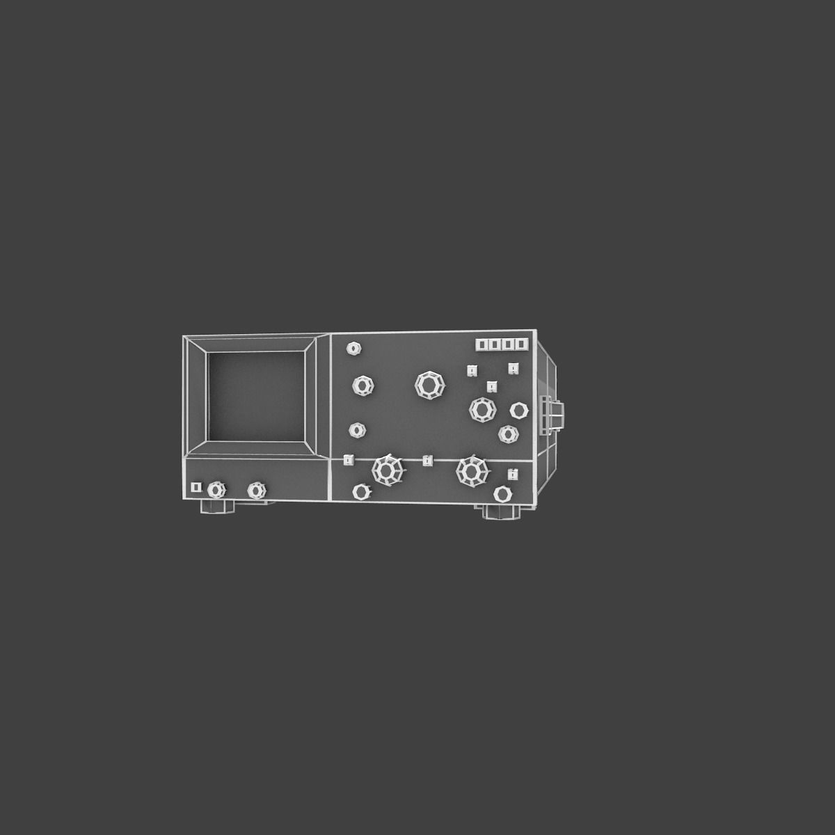 Old osciloscope Low-poly 3D model_32