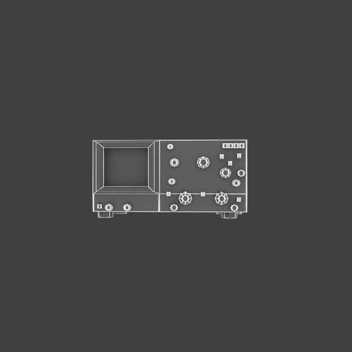 Old osciloscope Low-poly 3D model_31
