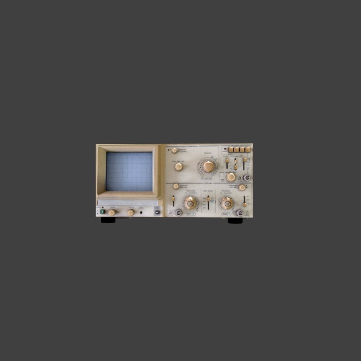 Old osciloscope Low-poly 3D model_1