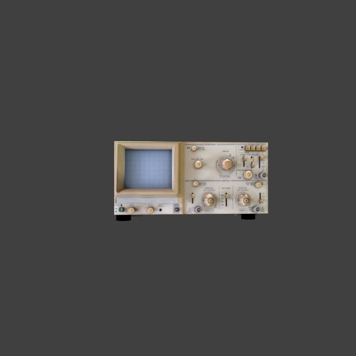 Old osciloscope Low-poly 3D model_28