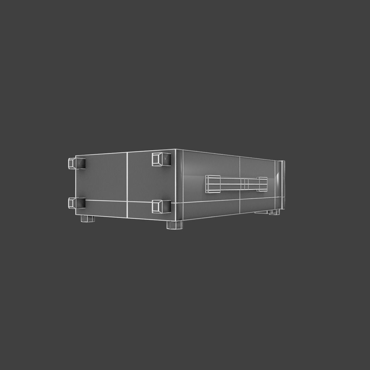 Old osciloscope Low-poly 3D model_49