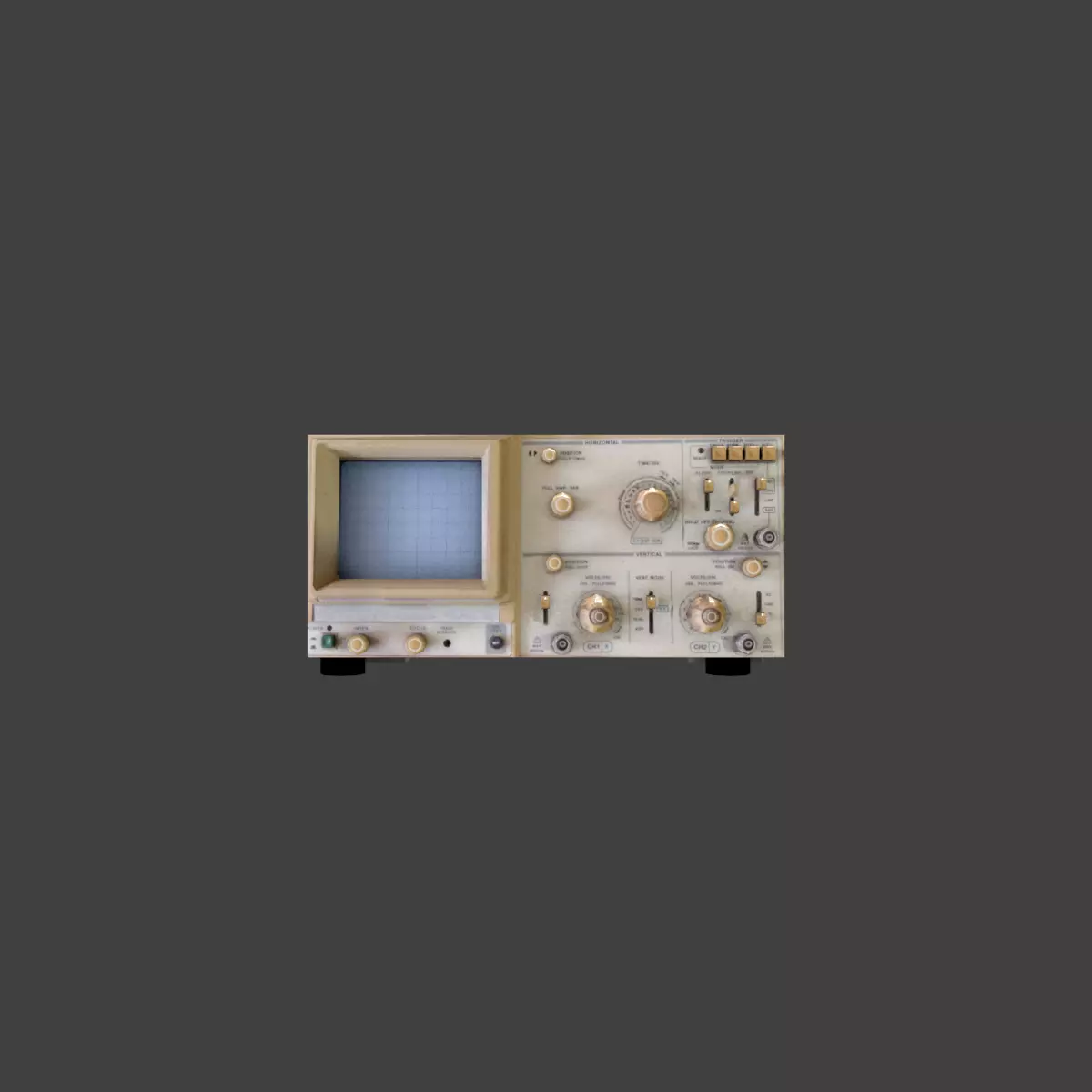 Old osciloscope Low-poly 3D model_0