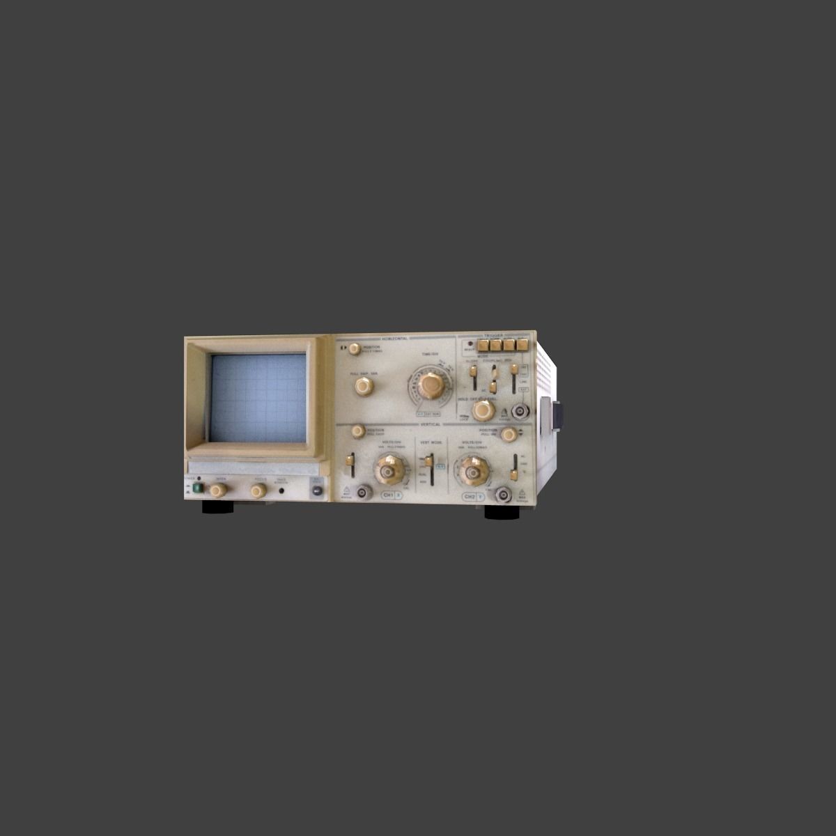 Old osciloscope Low-poly 3D model_2