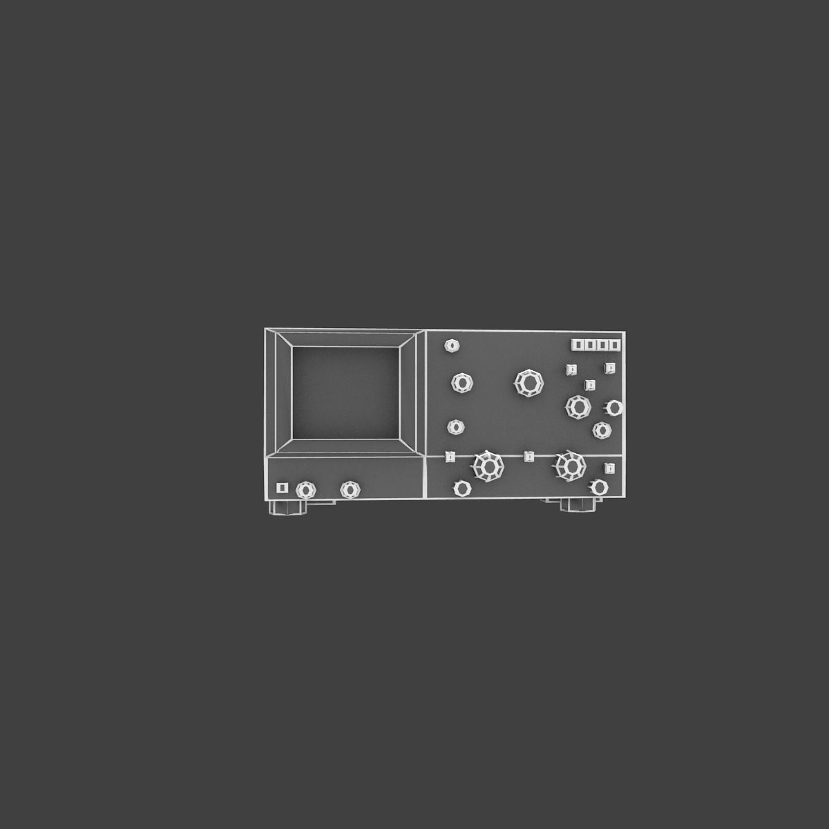 Old osciloscope Low-poly 3D model_58