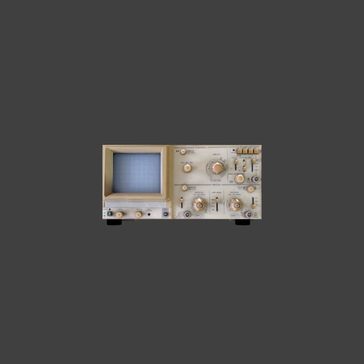 Old osciloscope Low-poly 3D model_29