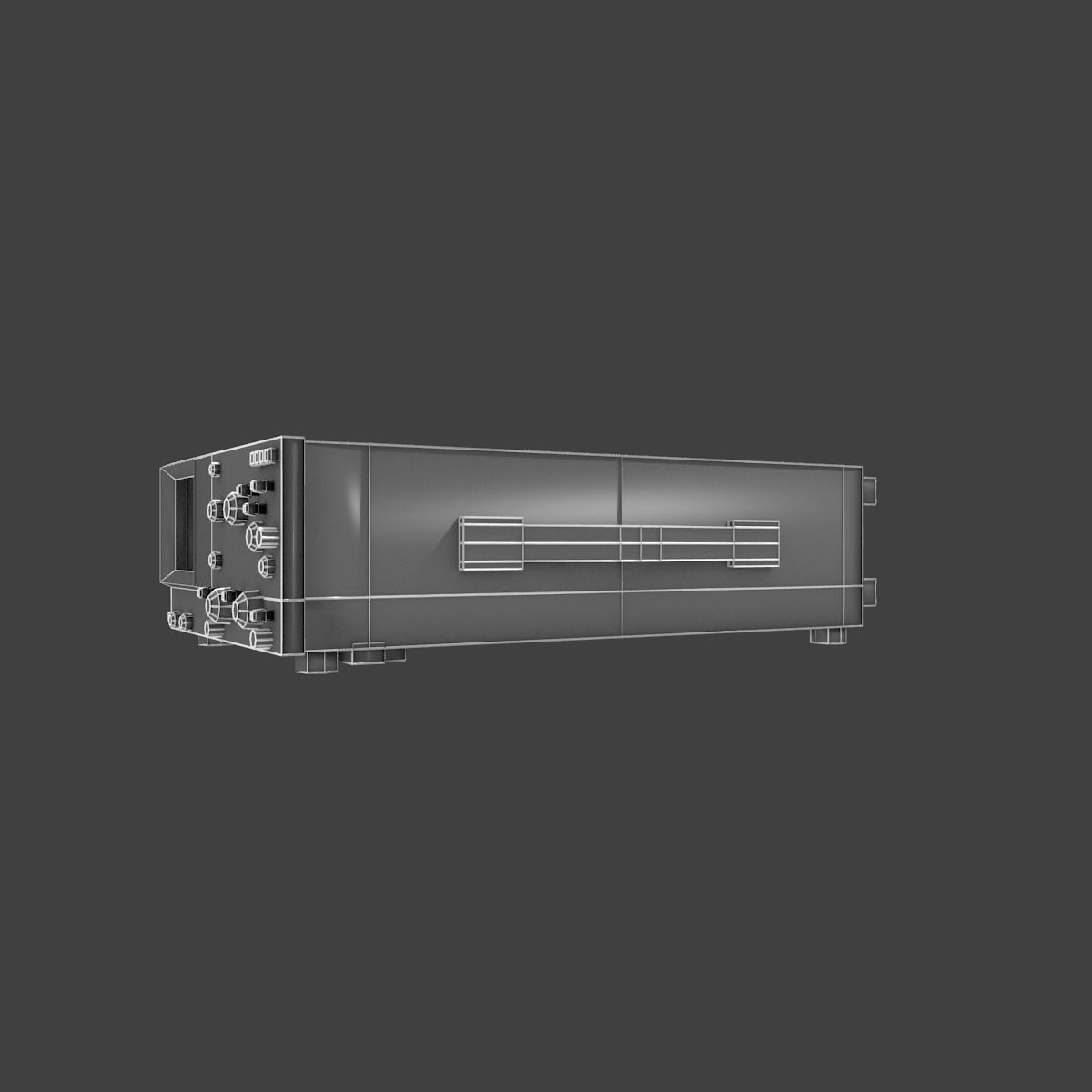 Old osciloscope Low-poly 3D model_35