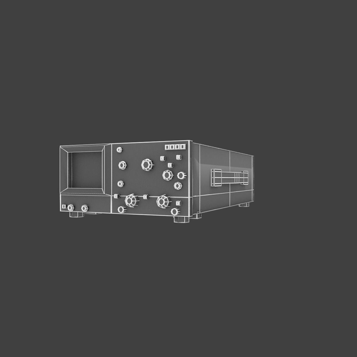 Old osciloscope Low-poly 3D model_33