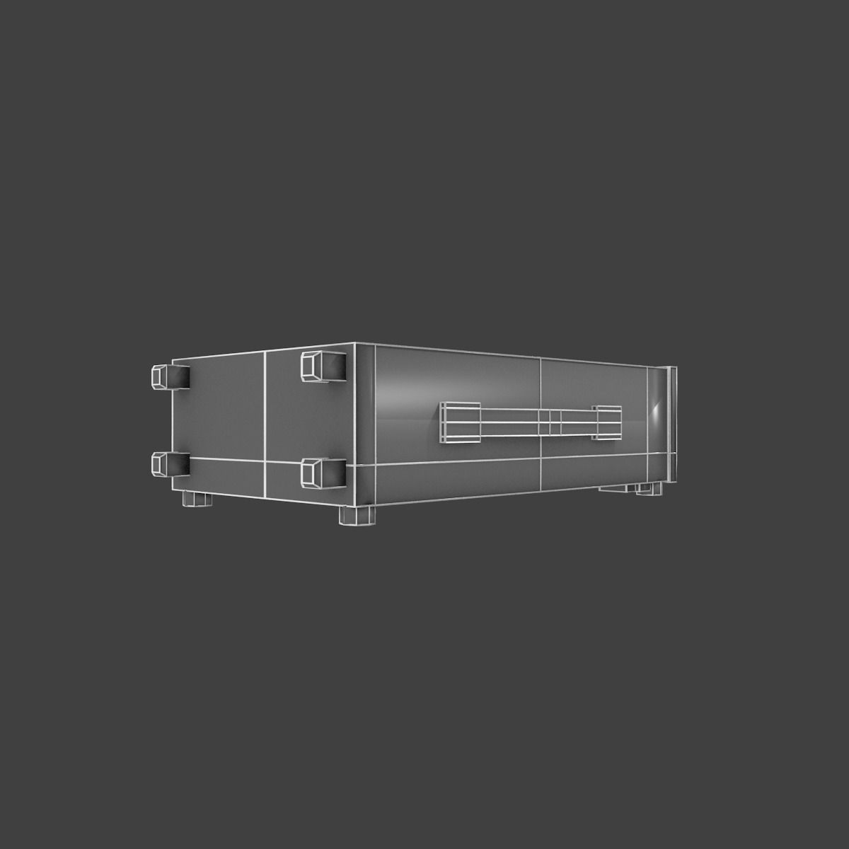 Old osciloscope Low-poly 3D model_50