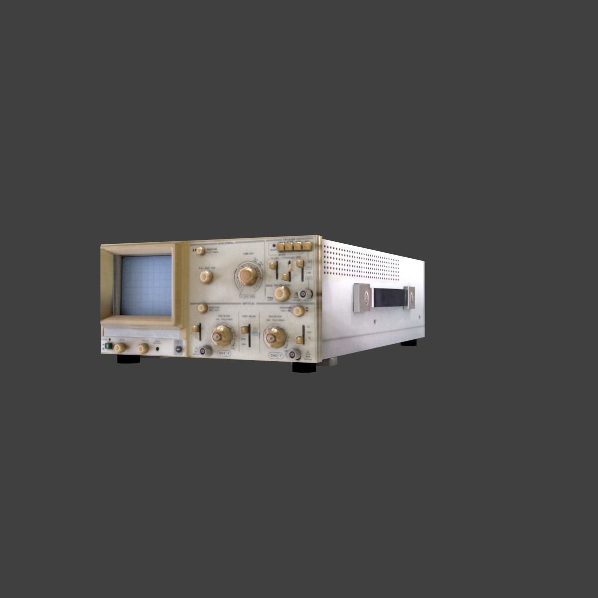 Old osciloscope Low-poly 3D model_3