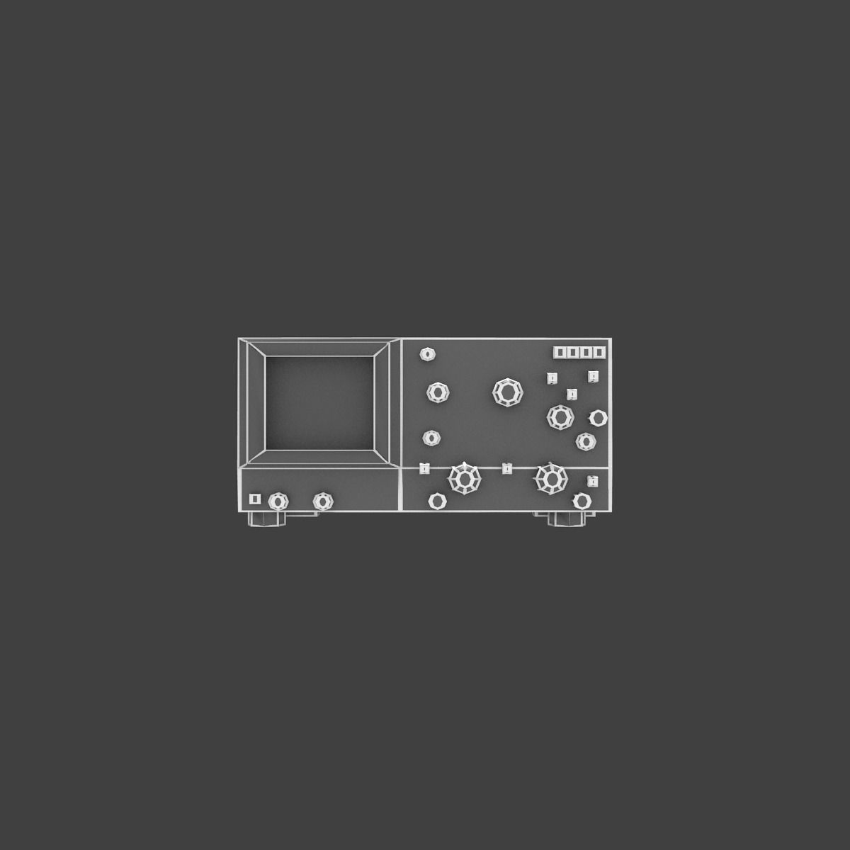 Old osciloscope Low-poly 3D model_30