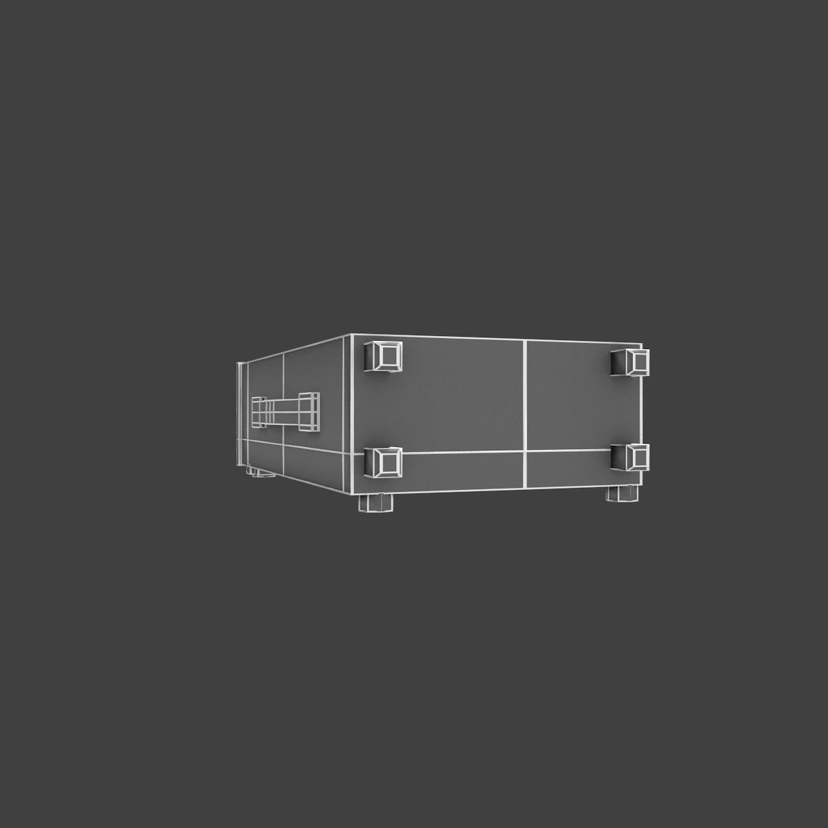 Old osciloscope Low-poly 3D model_43