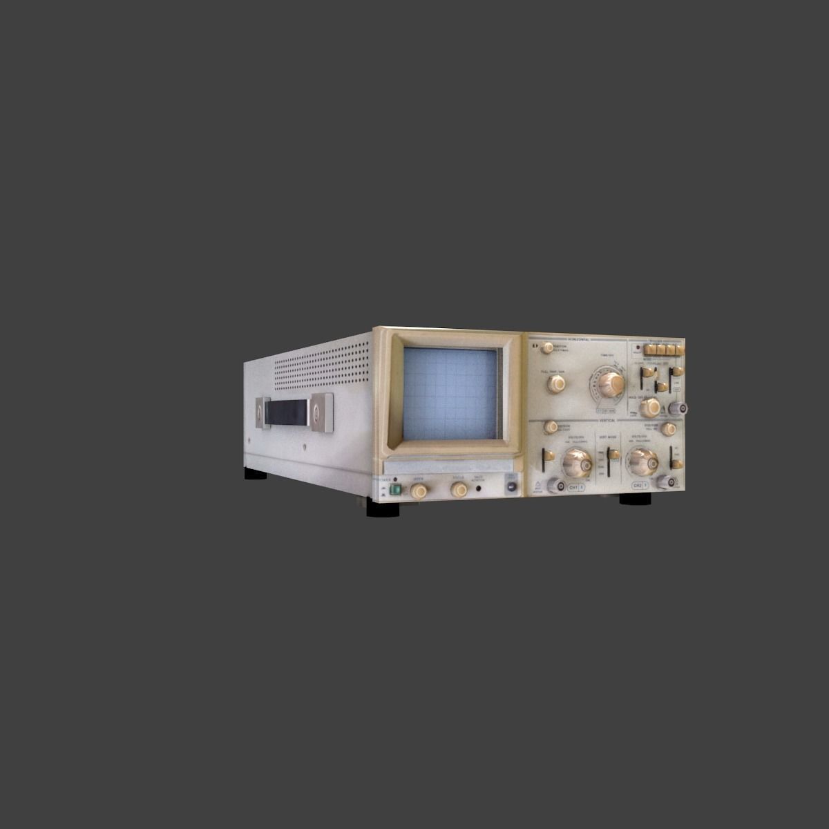 Old osciloscope Low-poly 3D model_27