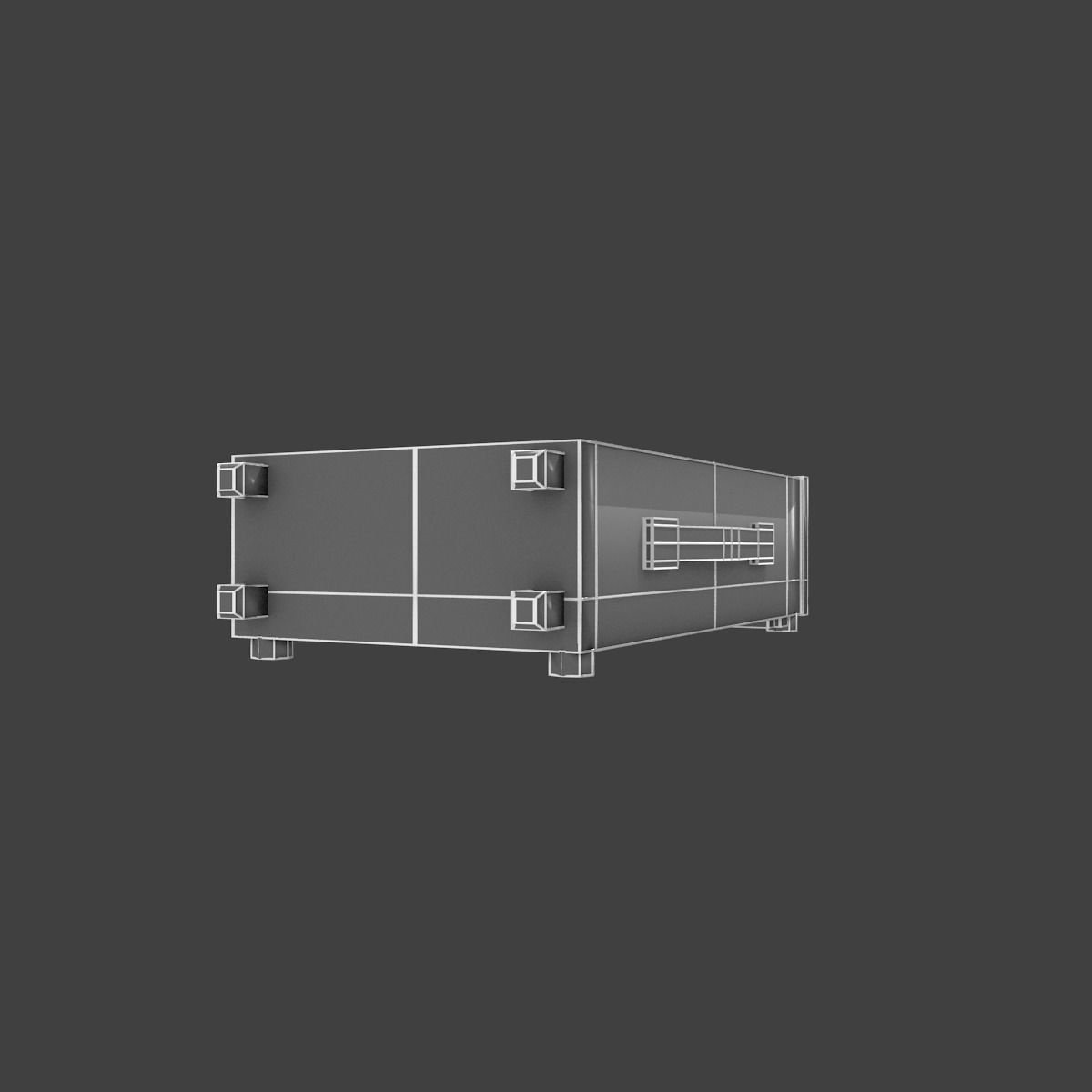 Old osciloscope Low-poly 3D model_48