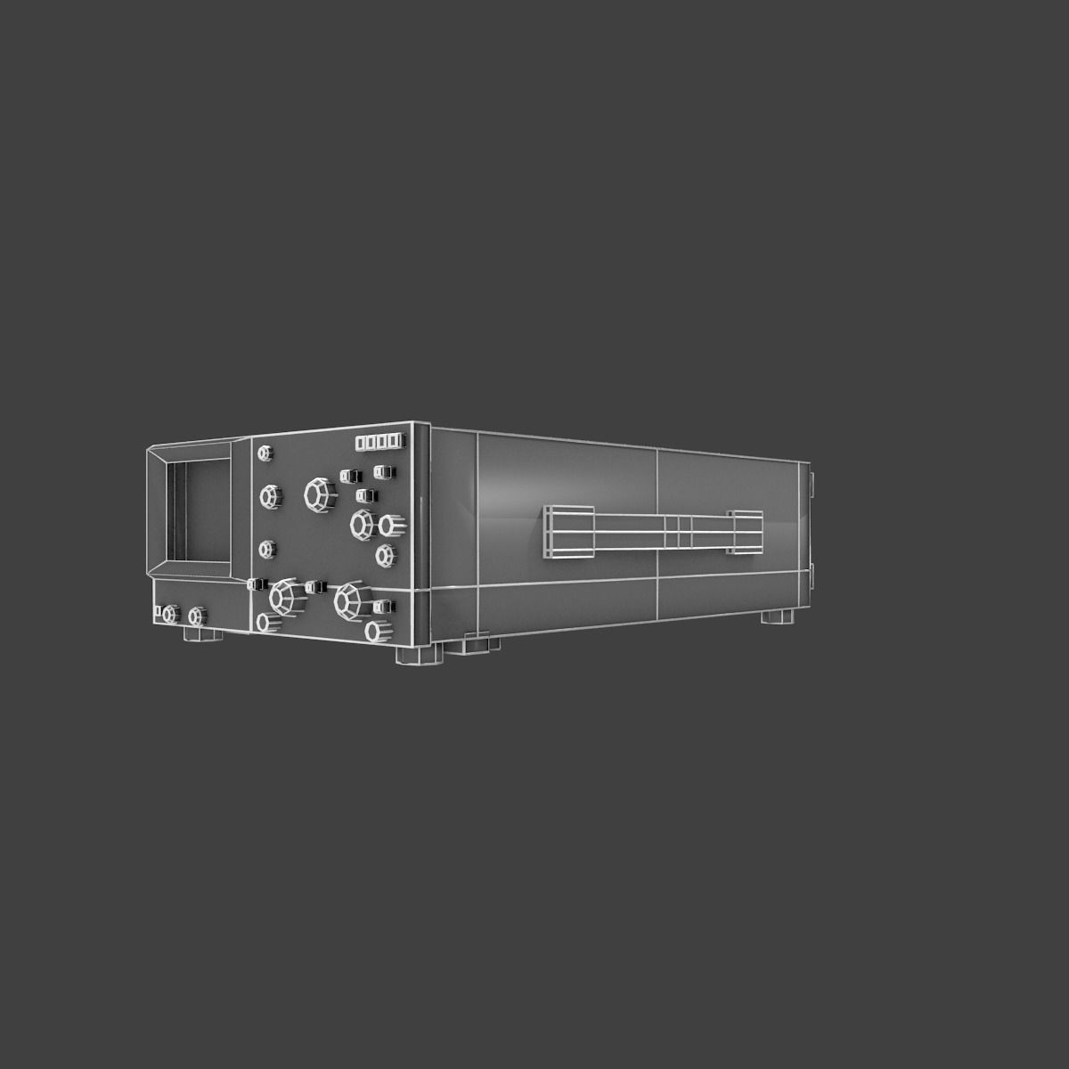 Old osciloscope Low-poly 3D model_34