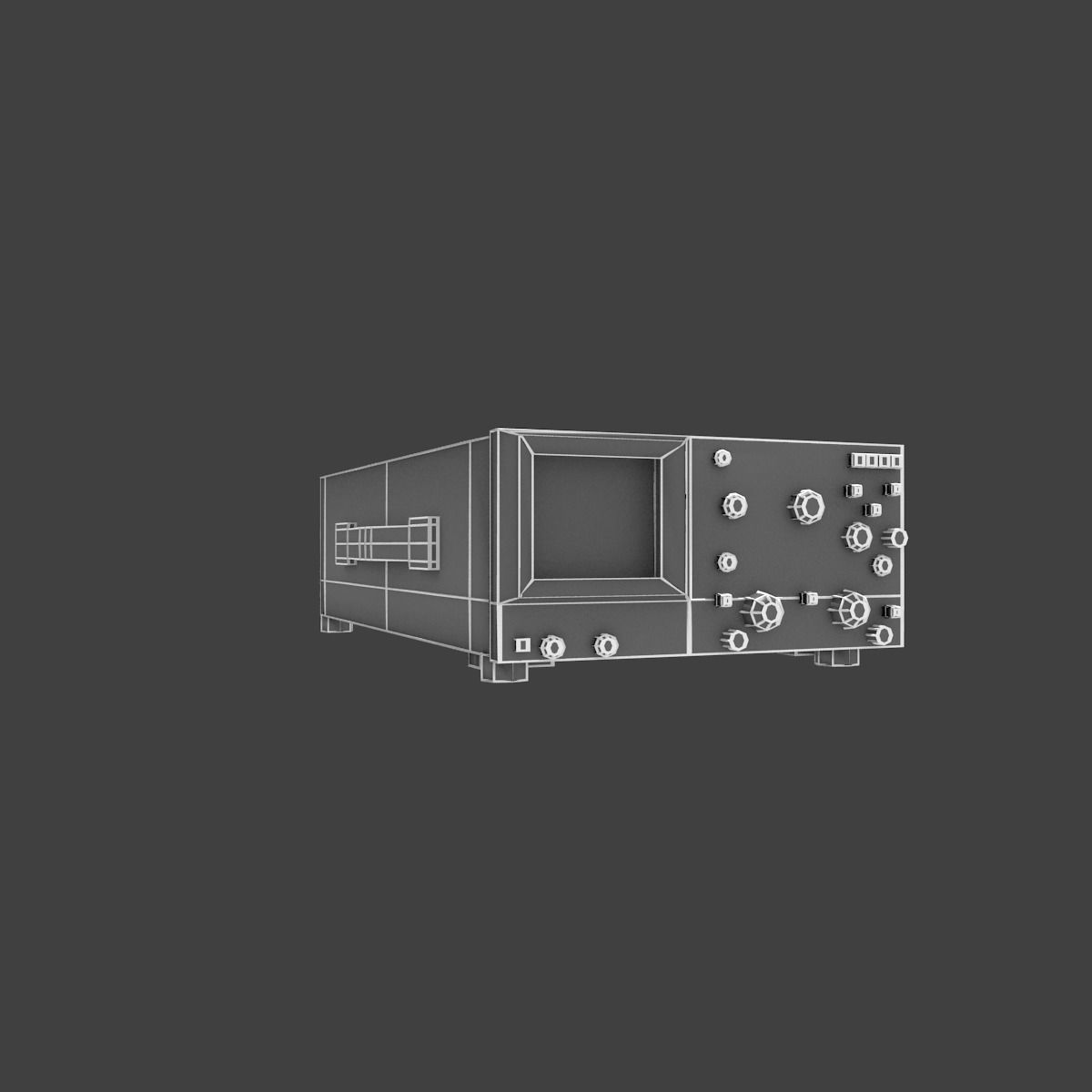 Old osciloscope Low-poly 3D model_57
