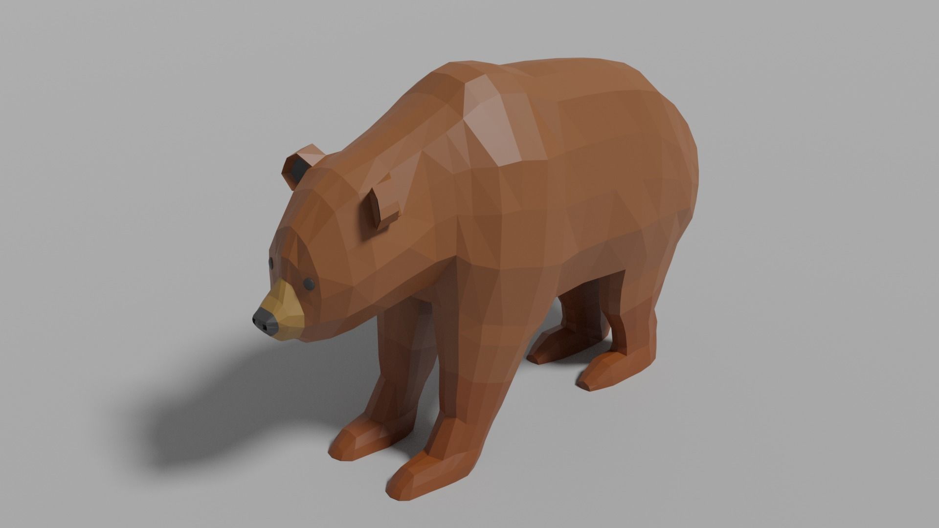 Cartoon Bear Family  Low-poly 3D model_1