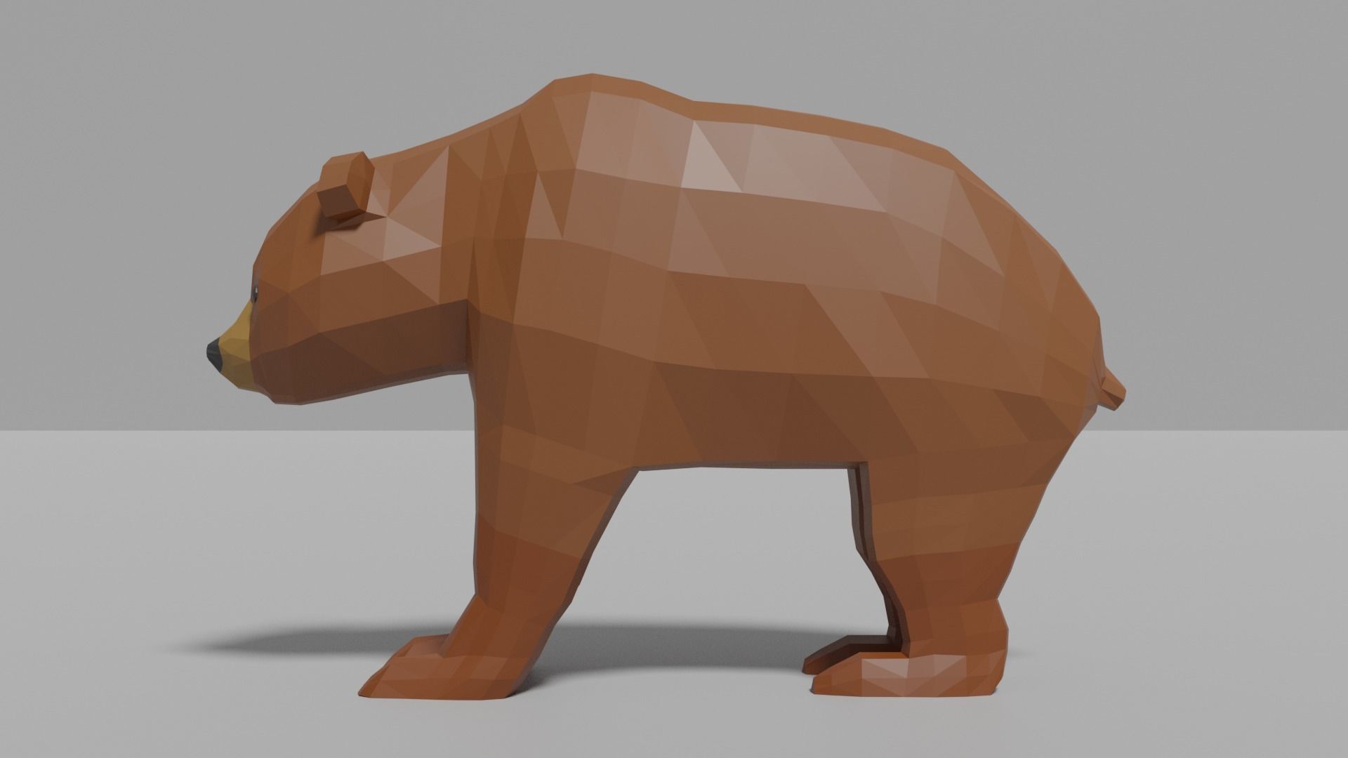 Cartoon Bear Family  Low-poly 3D model_3