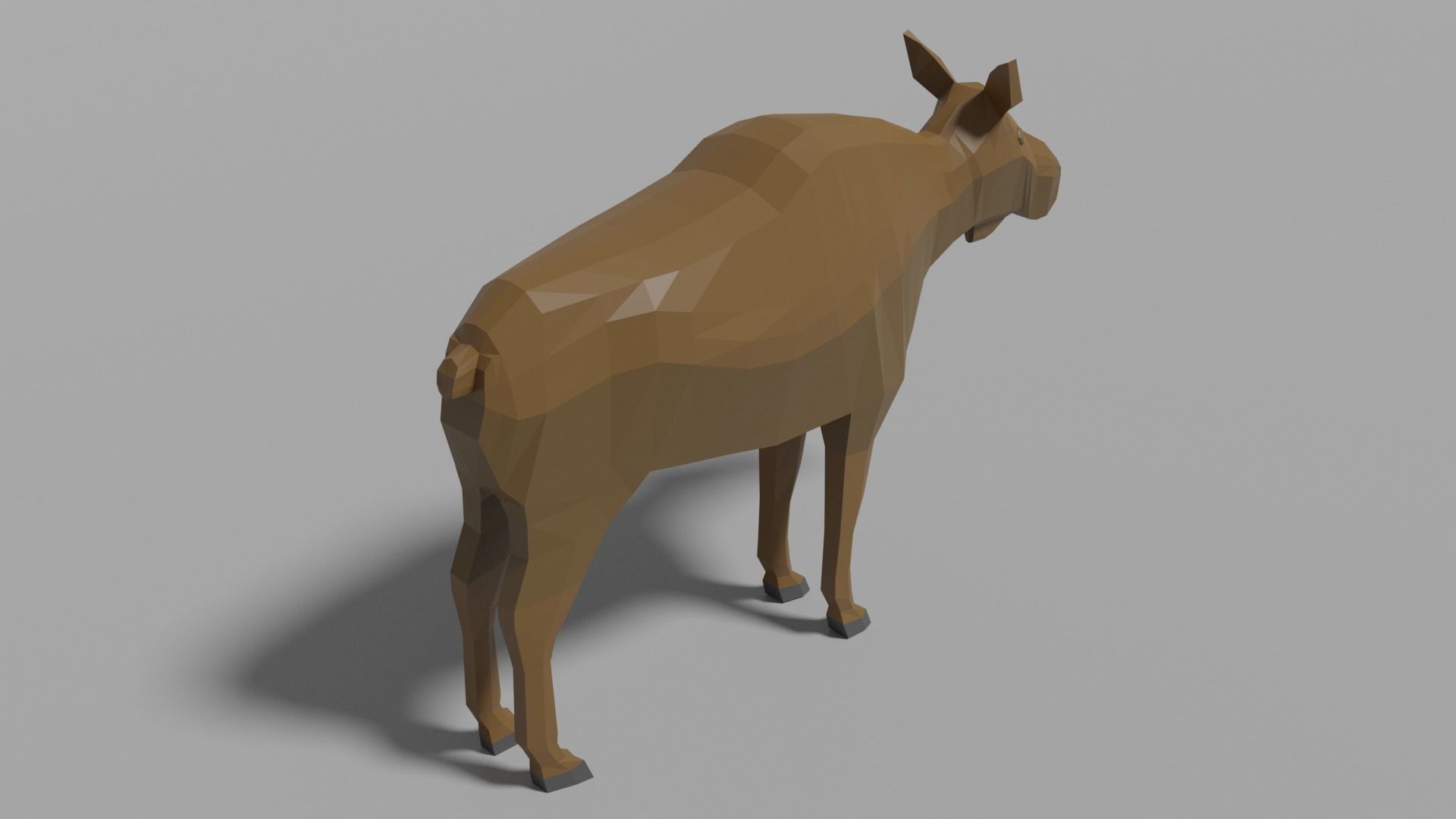 Cartoon Moose Low-poly 3D model_1