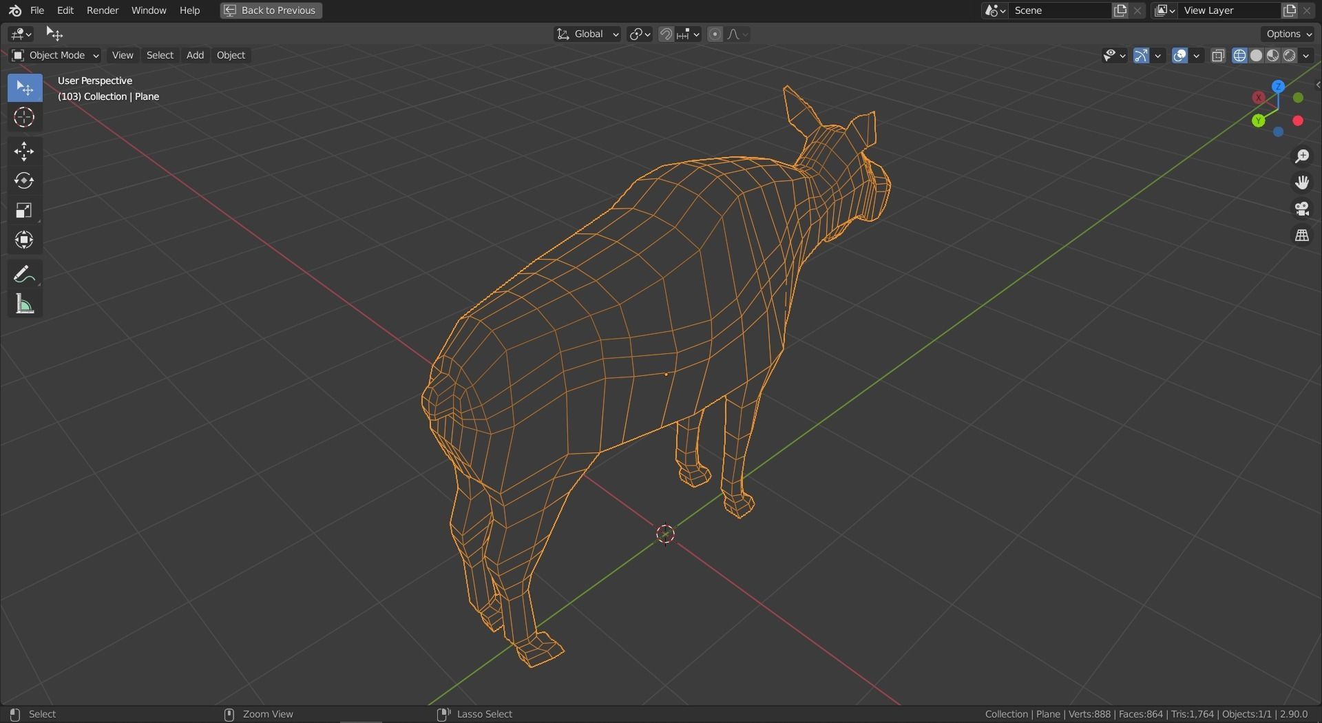 Cartoon Moose Low-poly 3D model_7