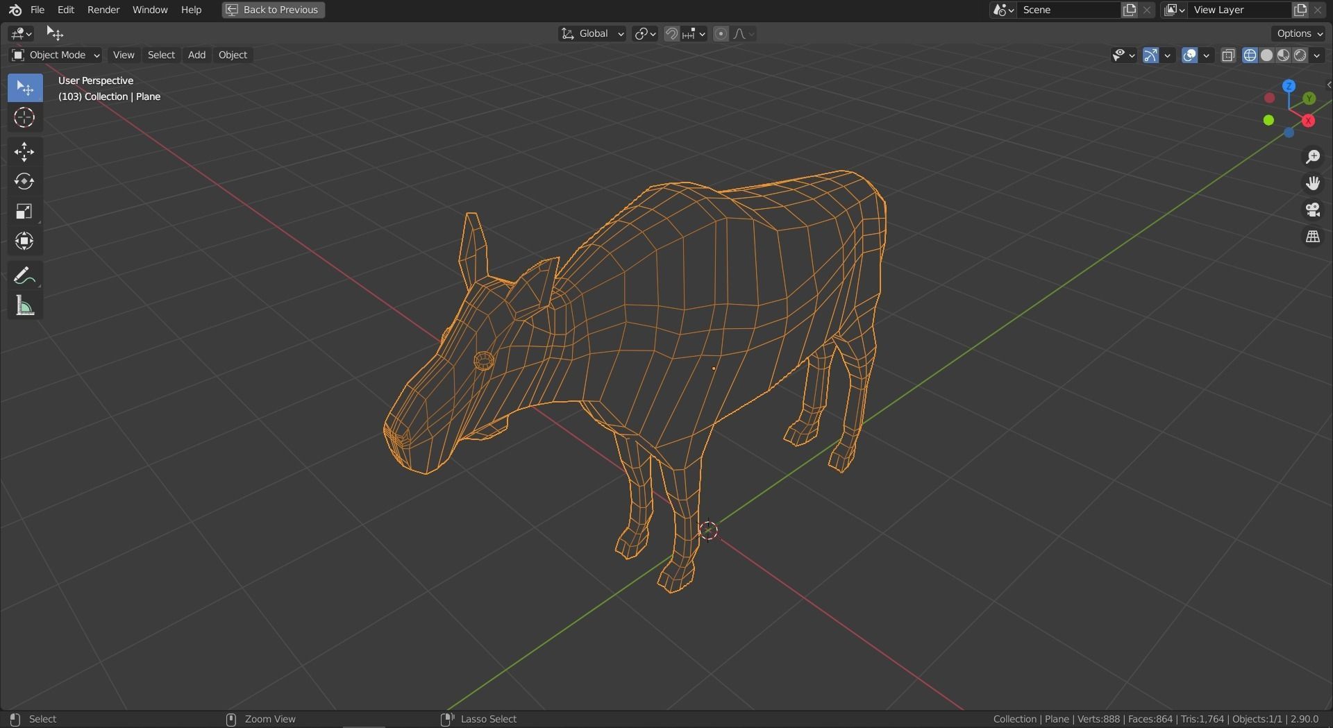 Cartoon Moose Low-poly 3D model_6