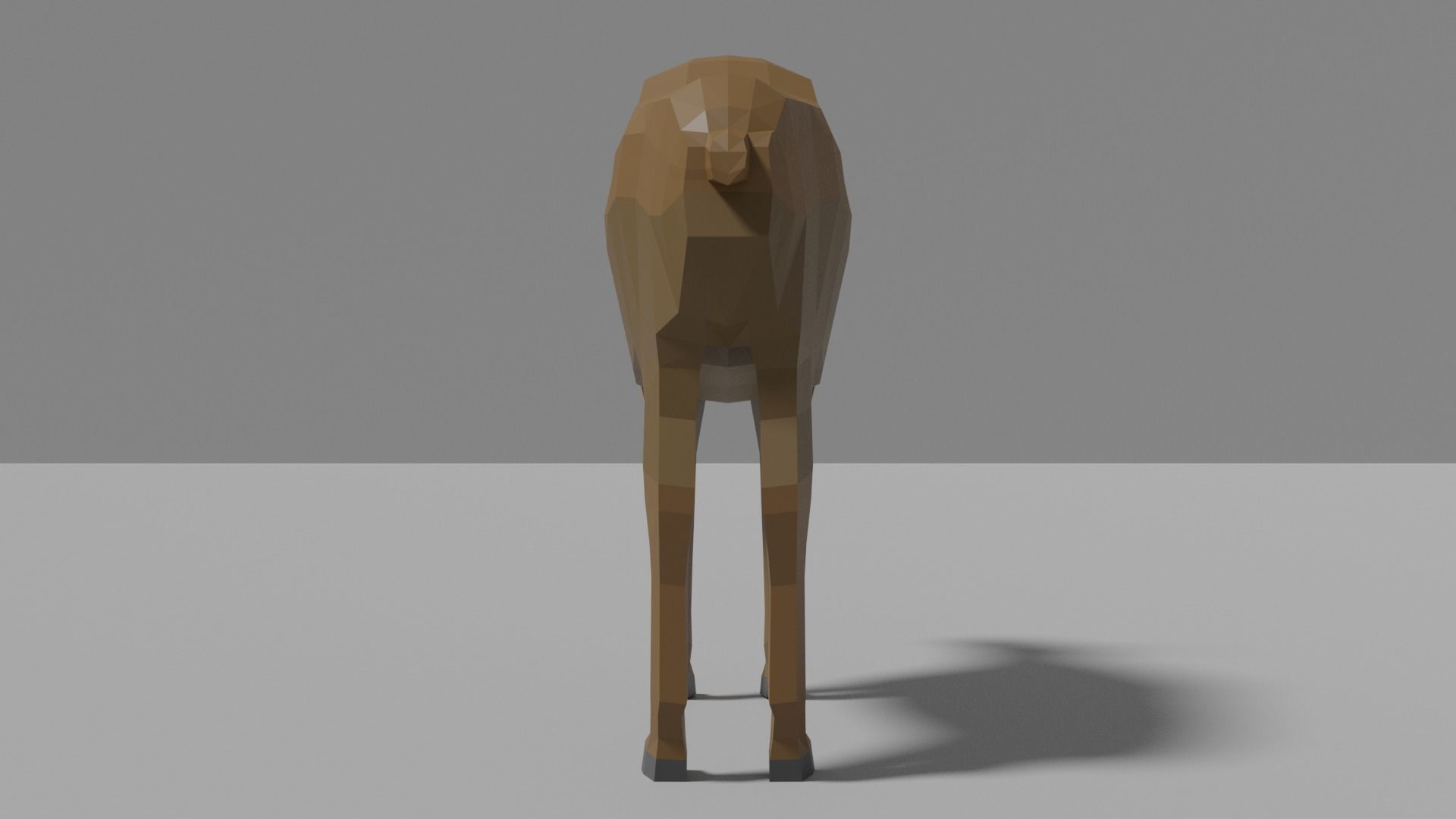 Cartoon Moose Low-poly 3D model_5