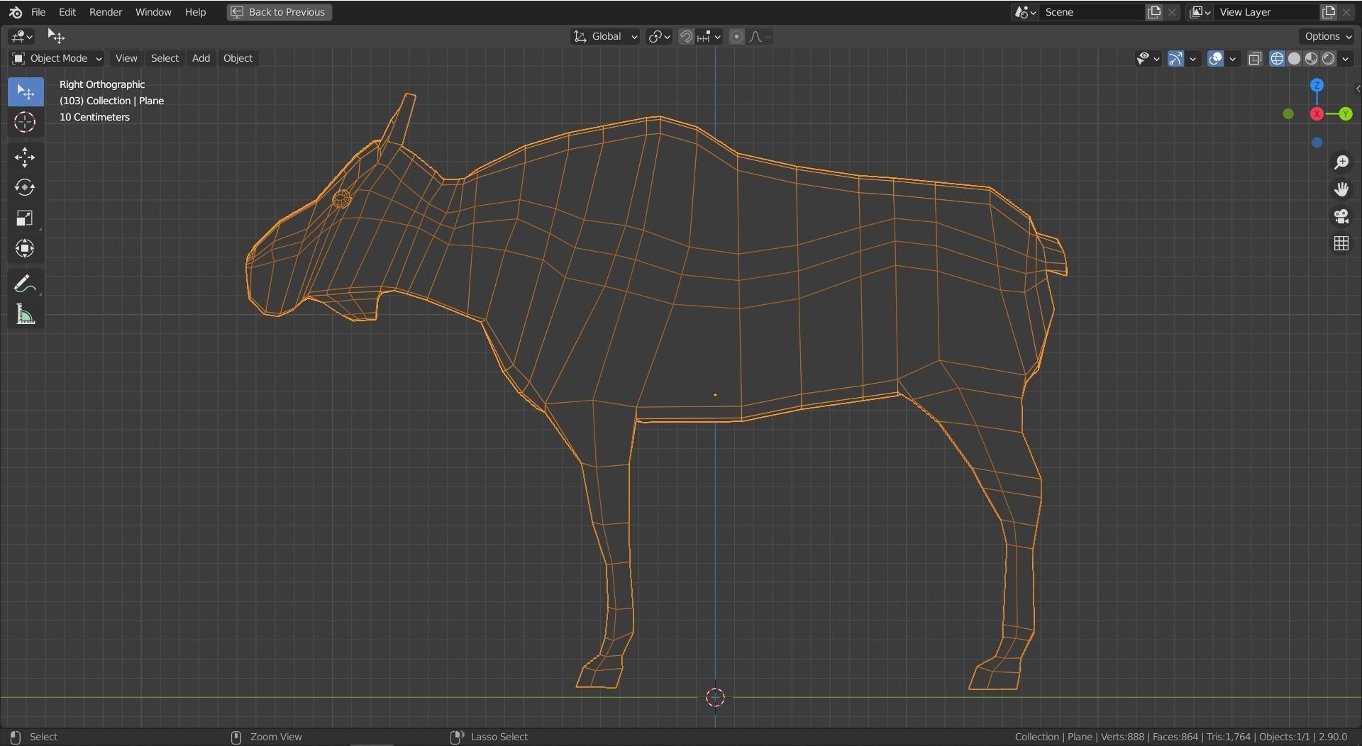 Cartoon Moose Low-poly 3D model_8