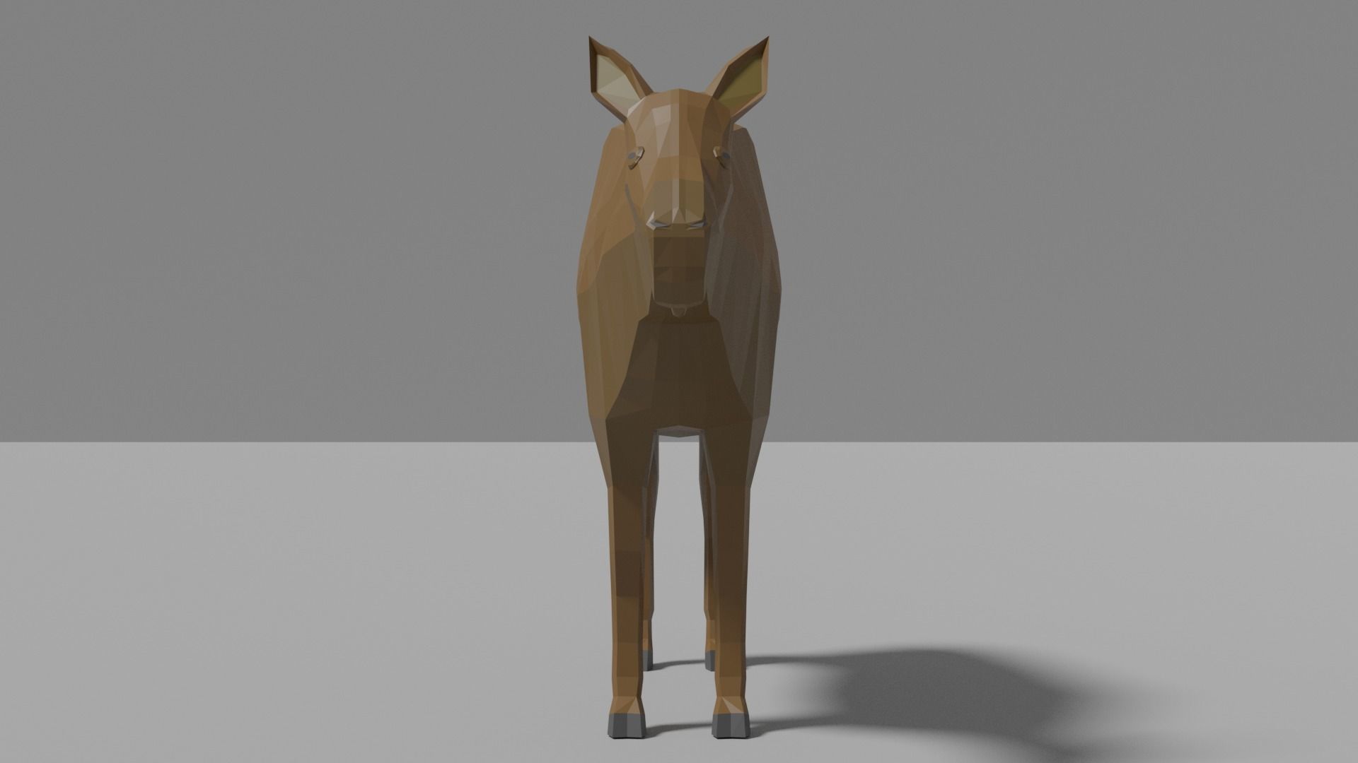 Cartoon Moose Low-poly 3D model_4