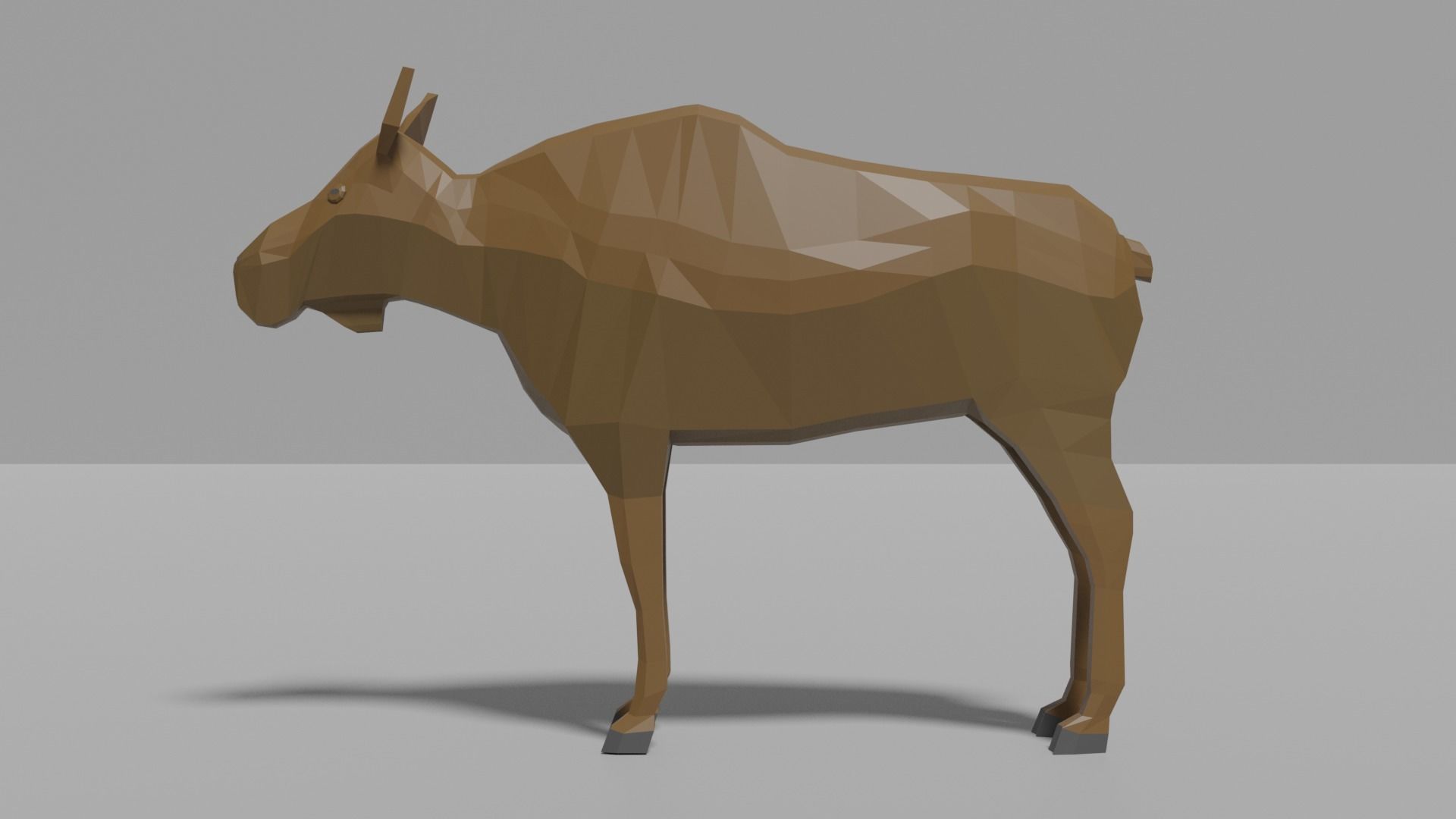 Cartoon Moose Low-poly 3D model_2