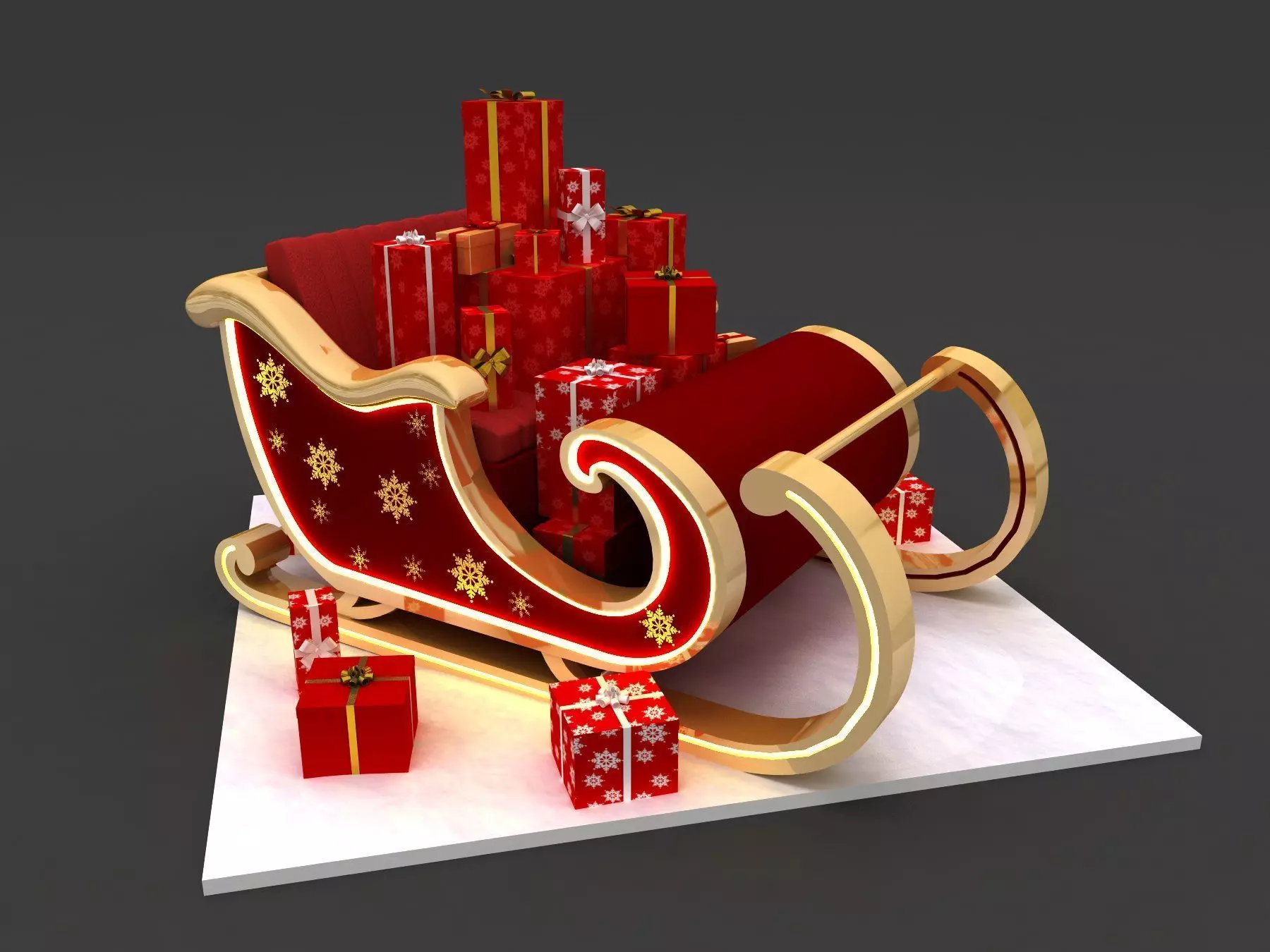 Santa Claus Sleigh 3D model_0