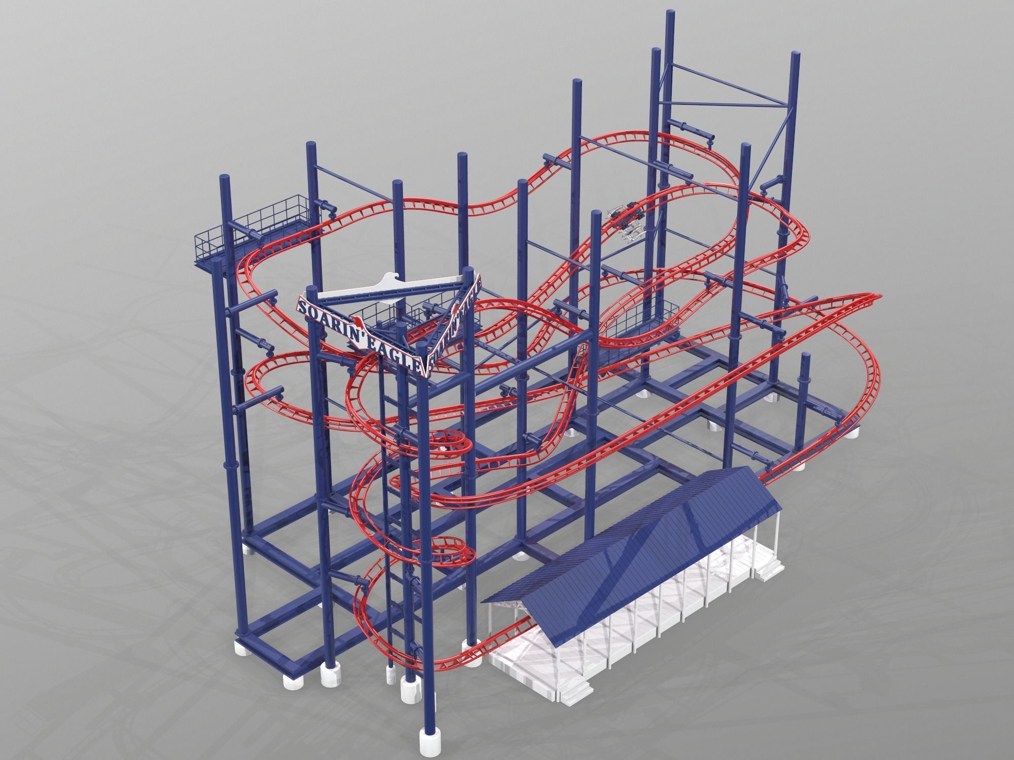 Soarin Eagle Roller Coaster 3D model_7